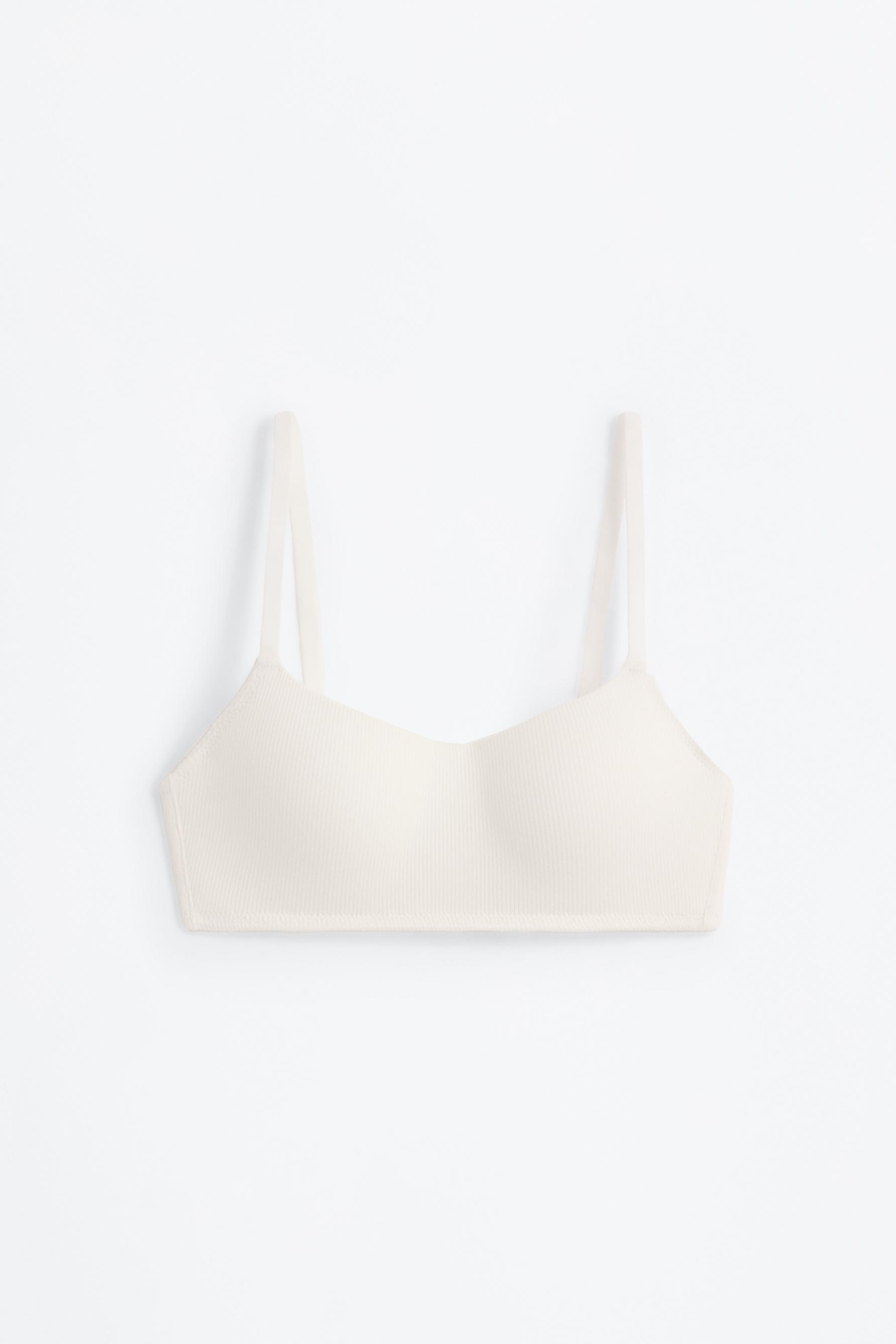 Ribbed pre-shaped bra — WHITE