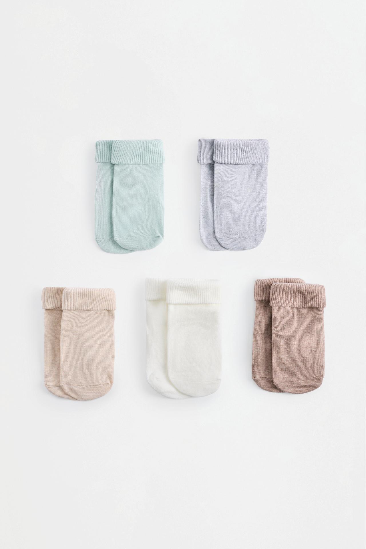 Long socks with fold-down cuffs (5-Pack) — SAND MARL