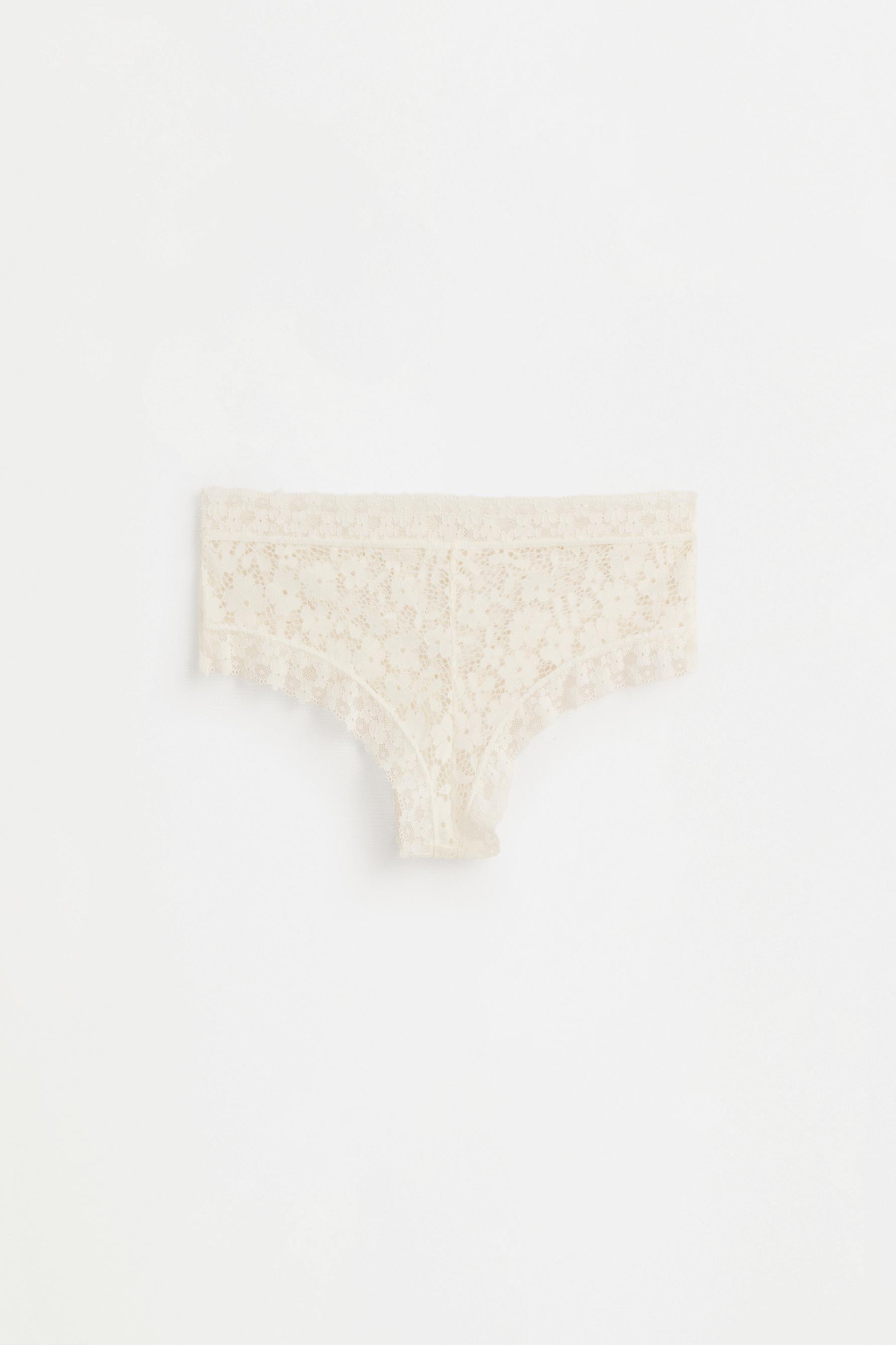 Lace hipster briefs — WHITE