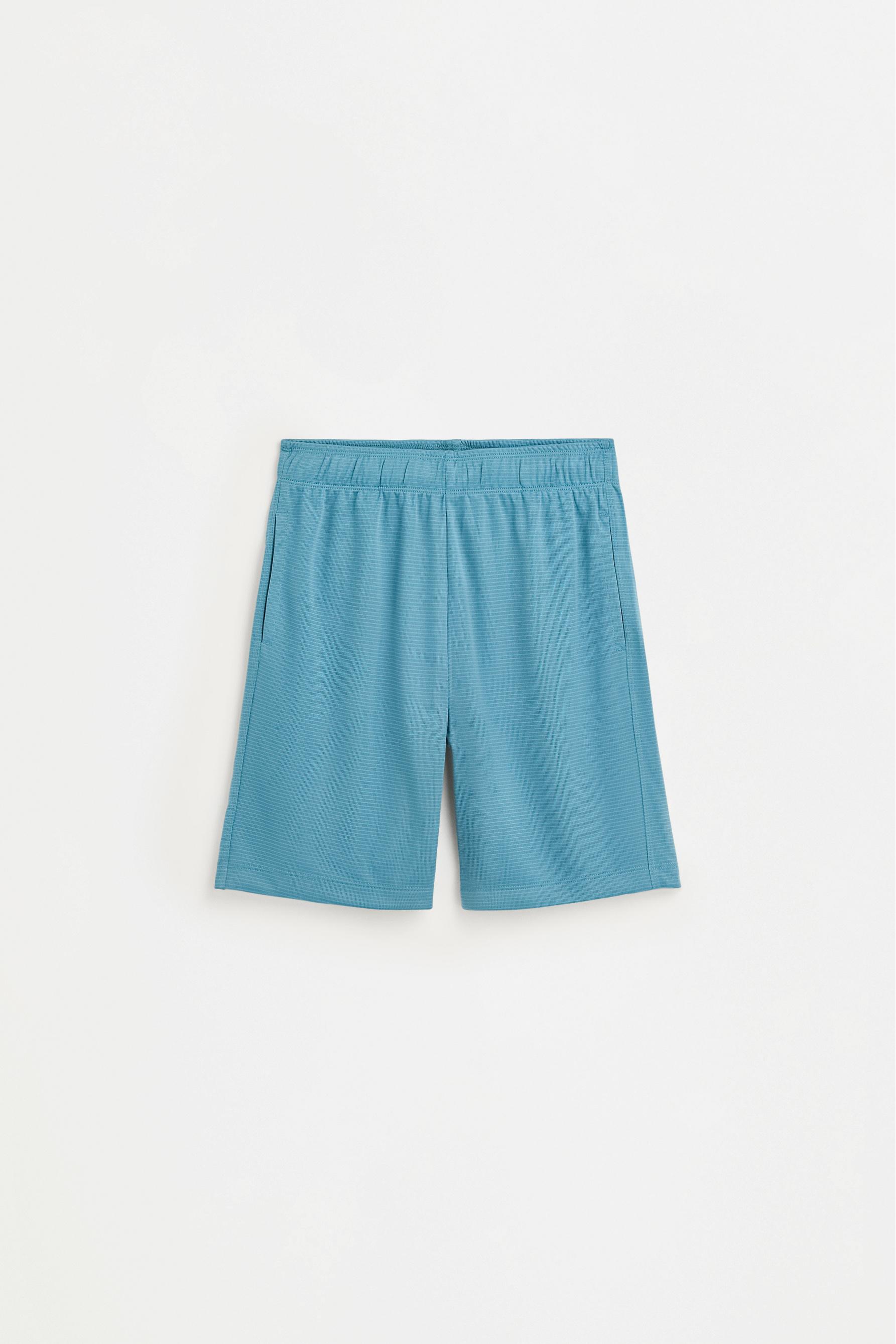 Sleeveless sports co-ord with Bermuda shorts — FADED PETROL BLUE