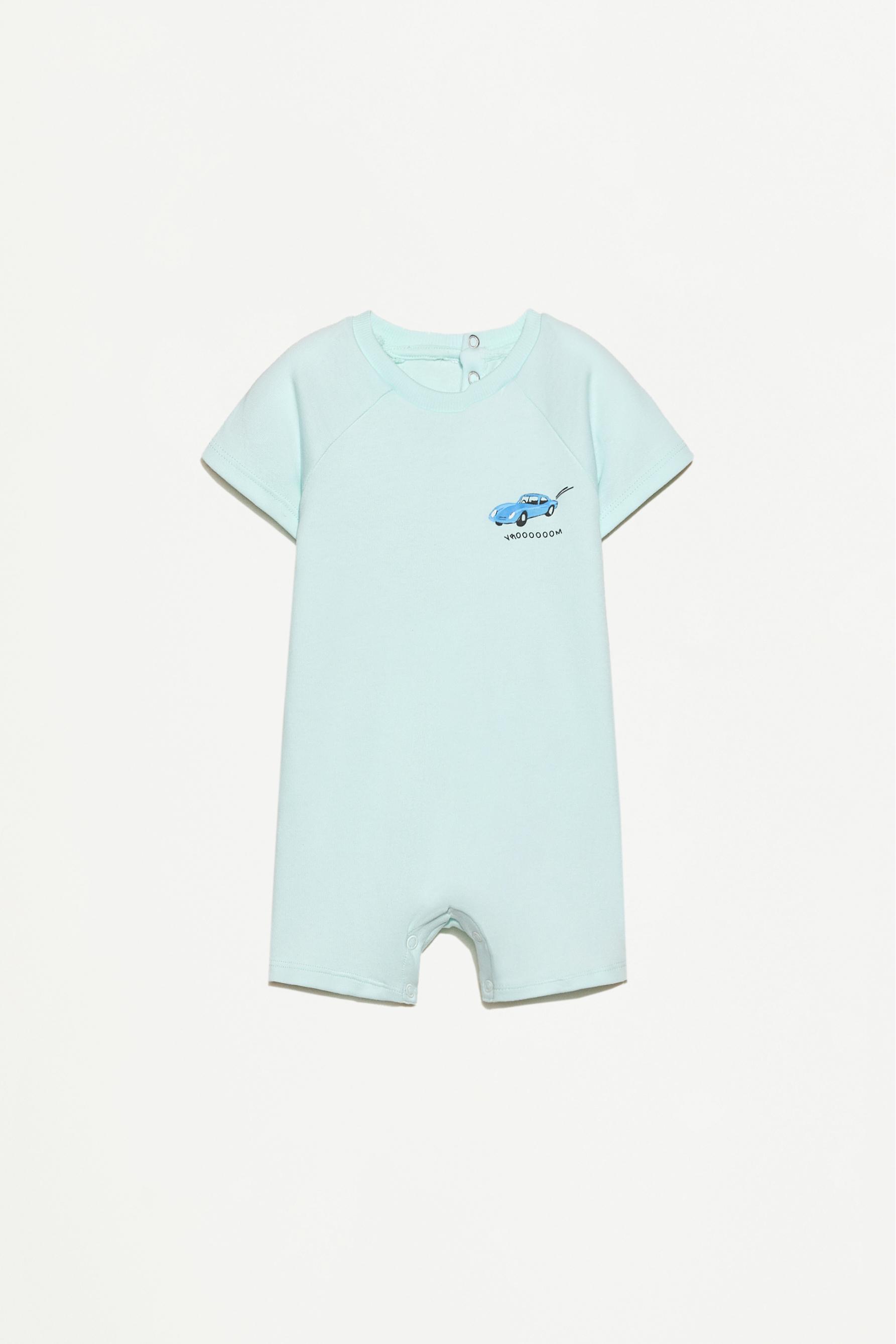 Pack of 2 short one-piece sleepsuits — PALE TURQUOISE