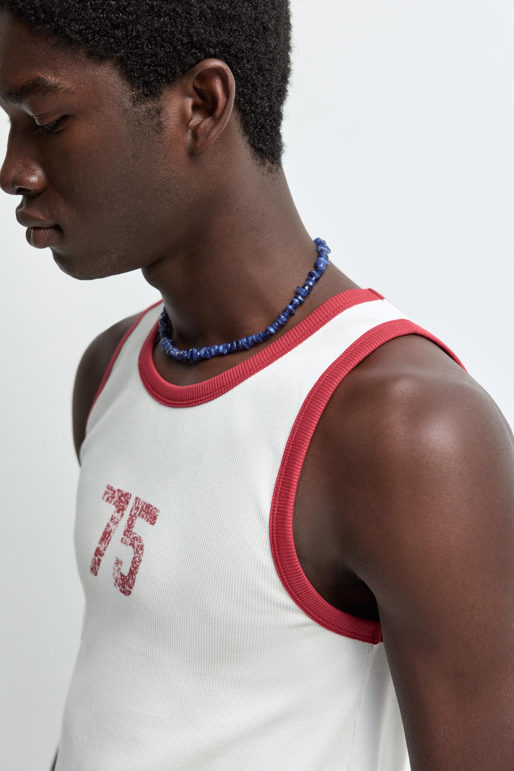 Printed strappy T-shirt — OFF WHITE