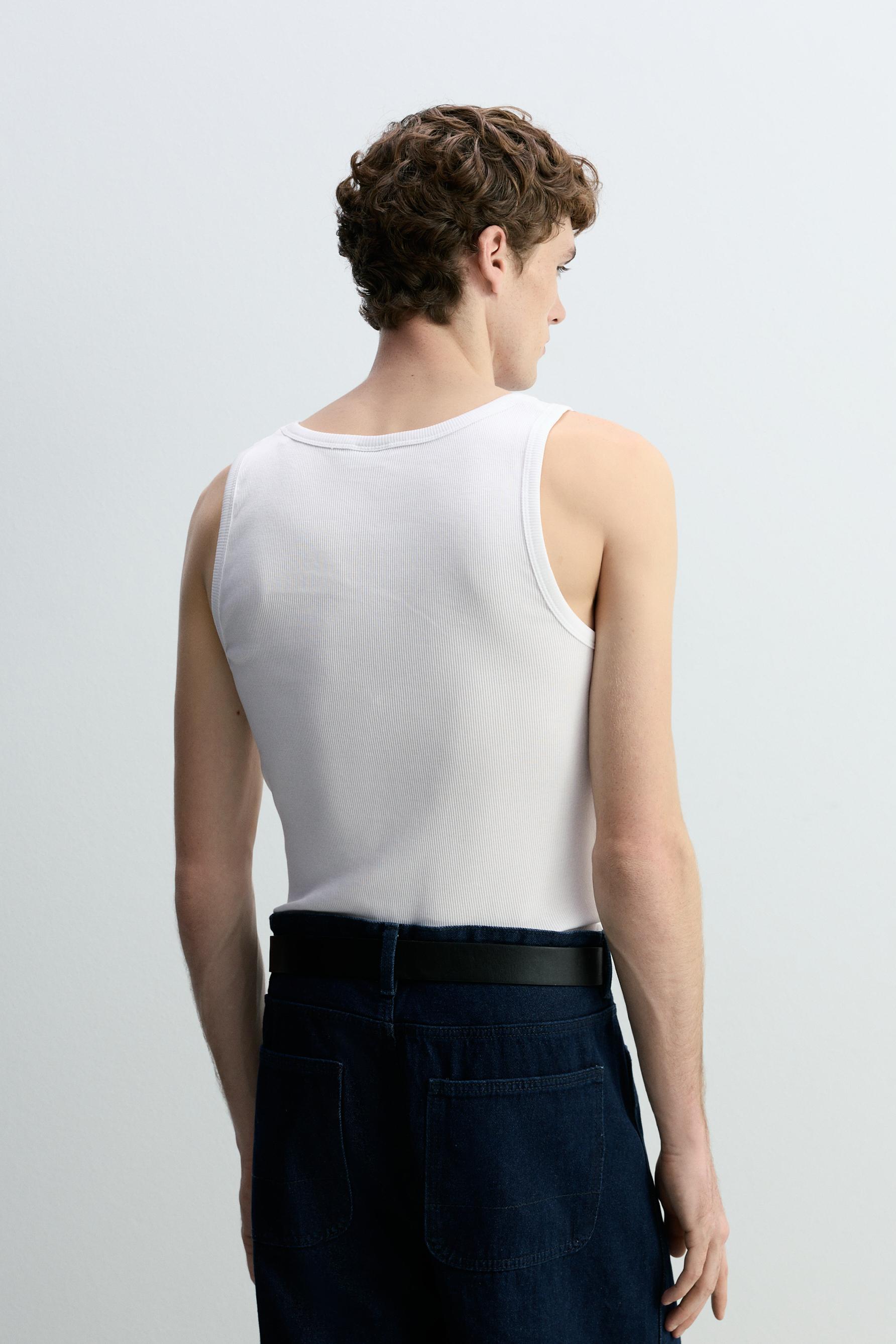 Ribbed vest top — OFF WHITE