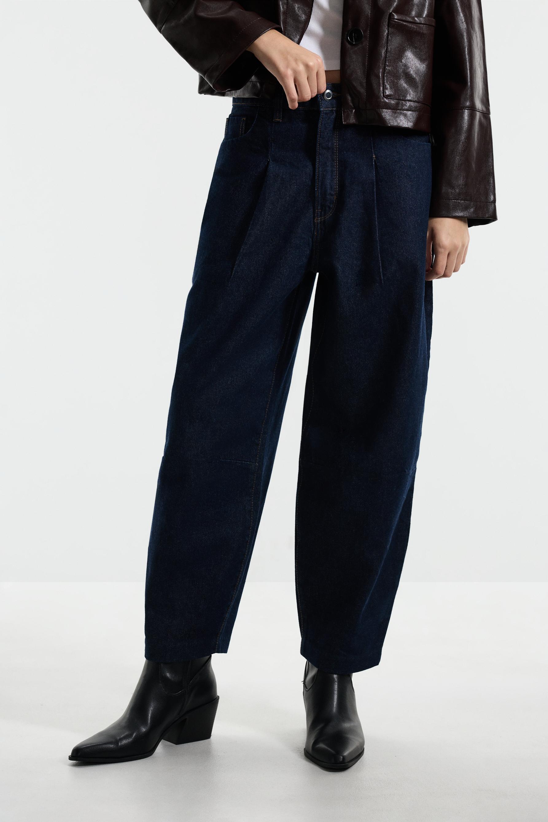 Ankle-length tapered jeans — NAVY