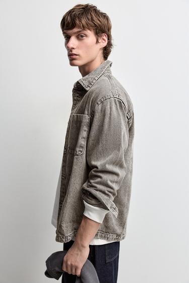 Denim overshirt with pocket — GREY 5