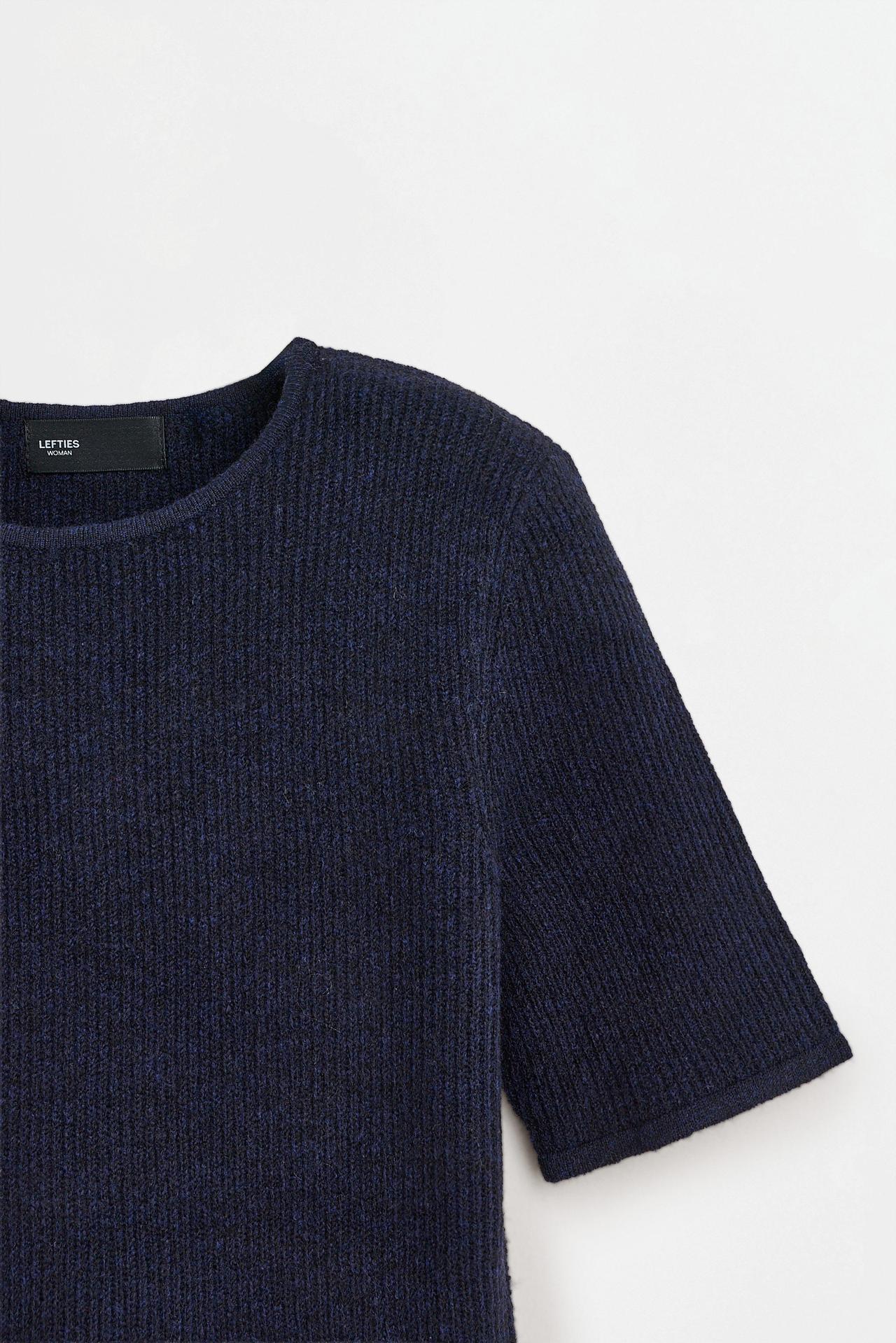 Ribbed peplum sweater — NAVY