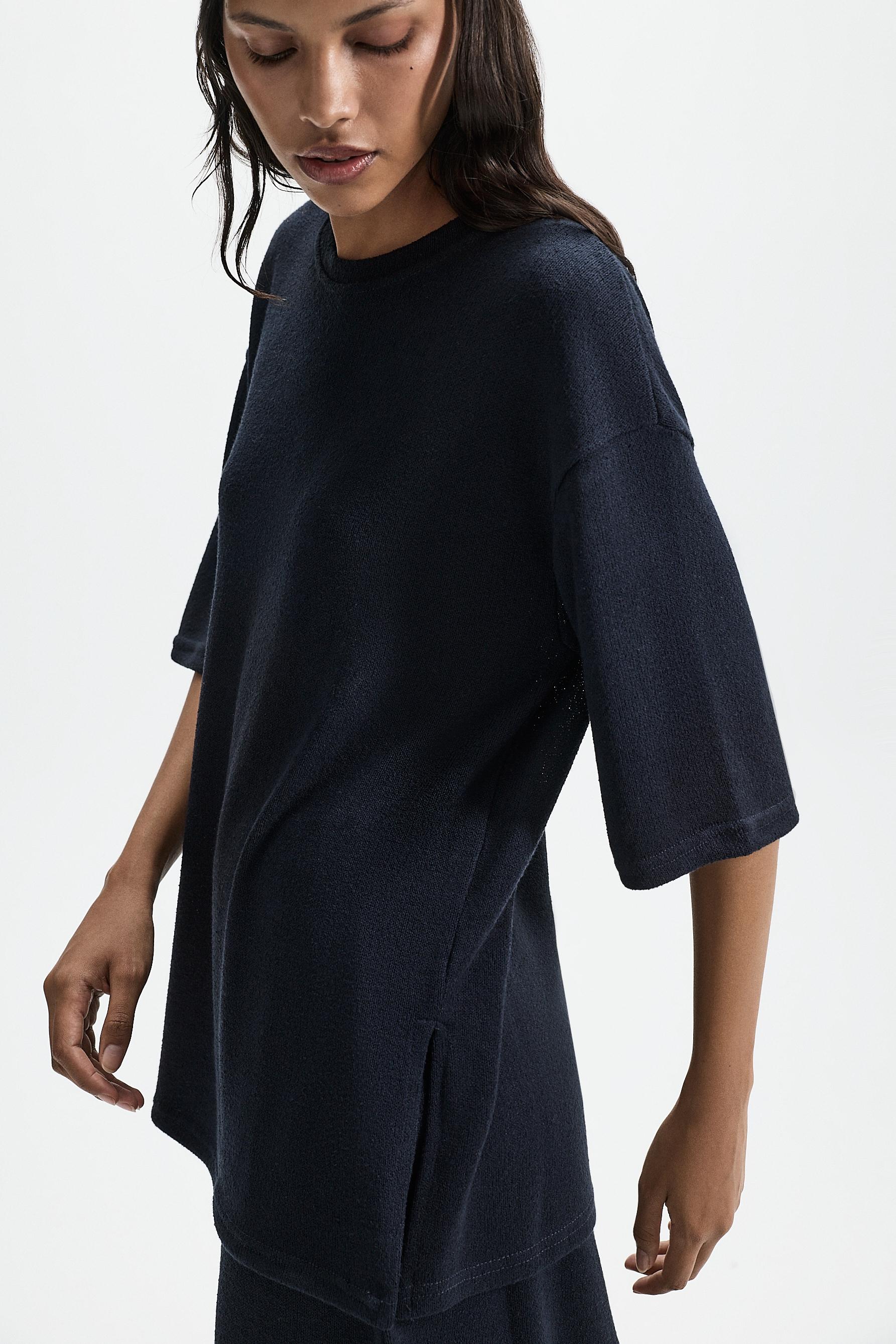 Oversize rustic T-shirt — NAVY