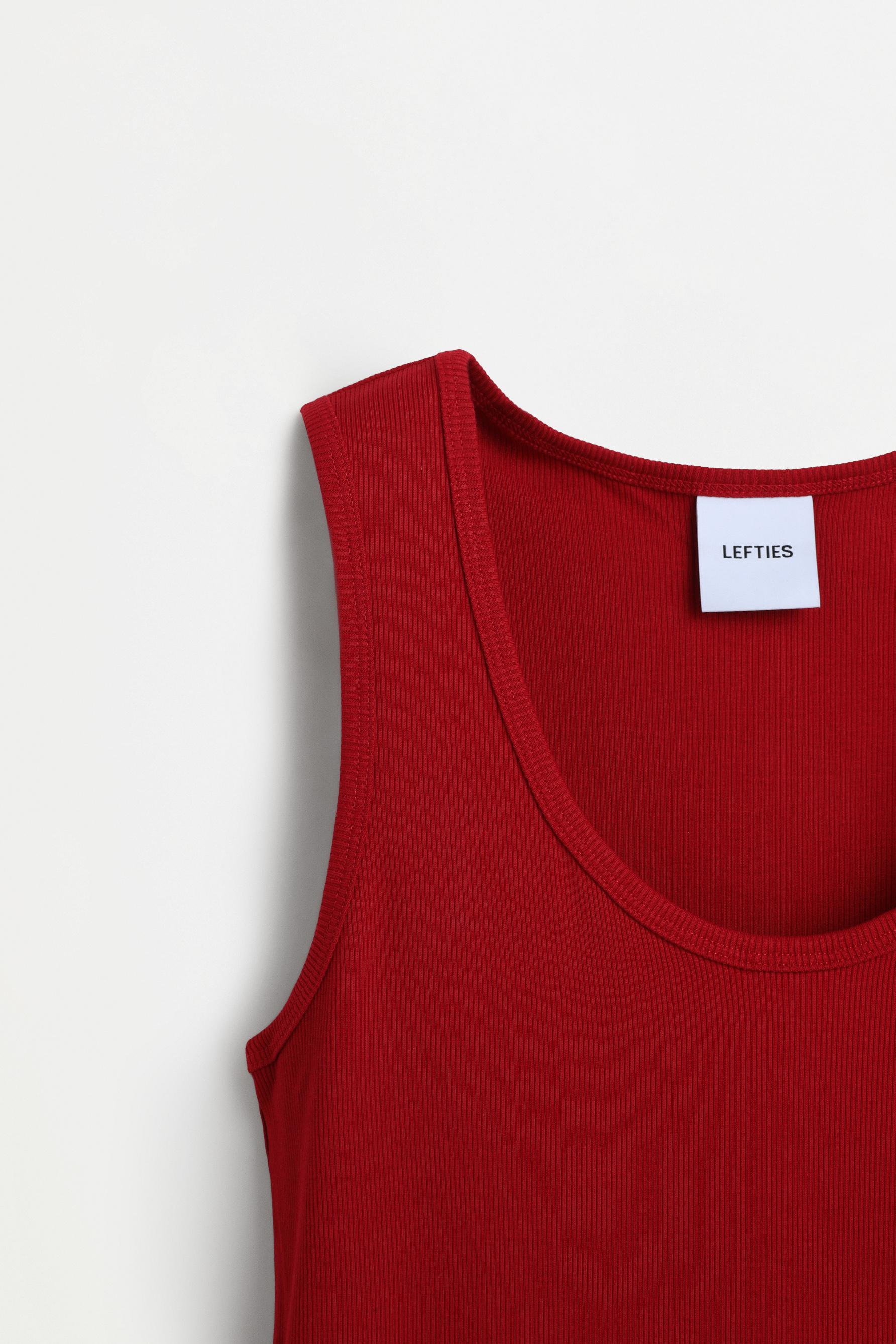 Ribbed midi dress — RED