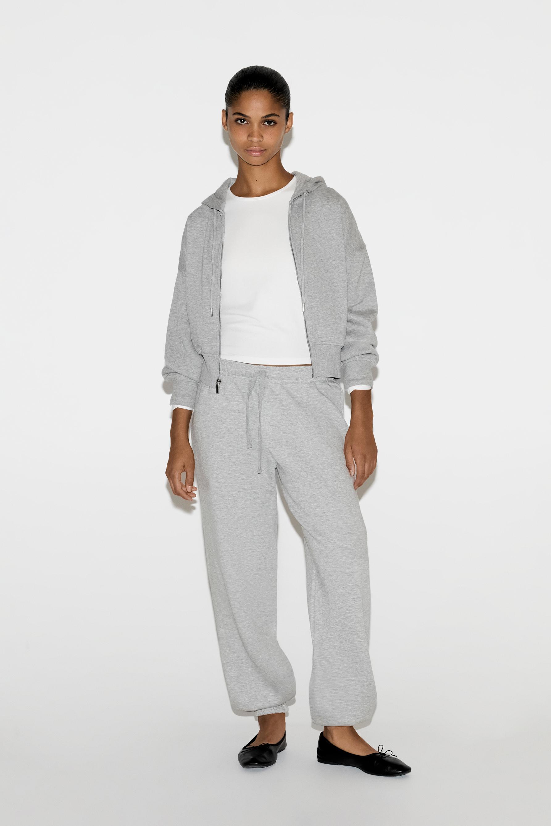Basic zip-up sweatshirt — GREY MARL