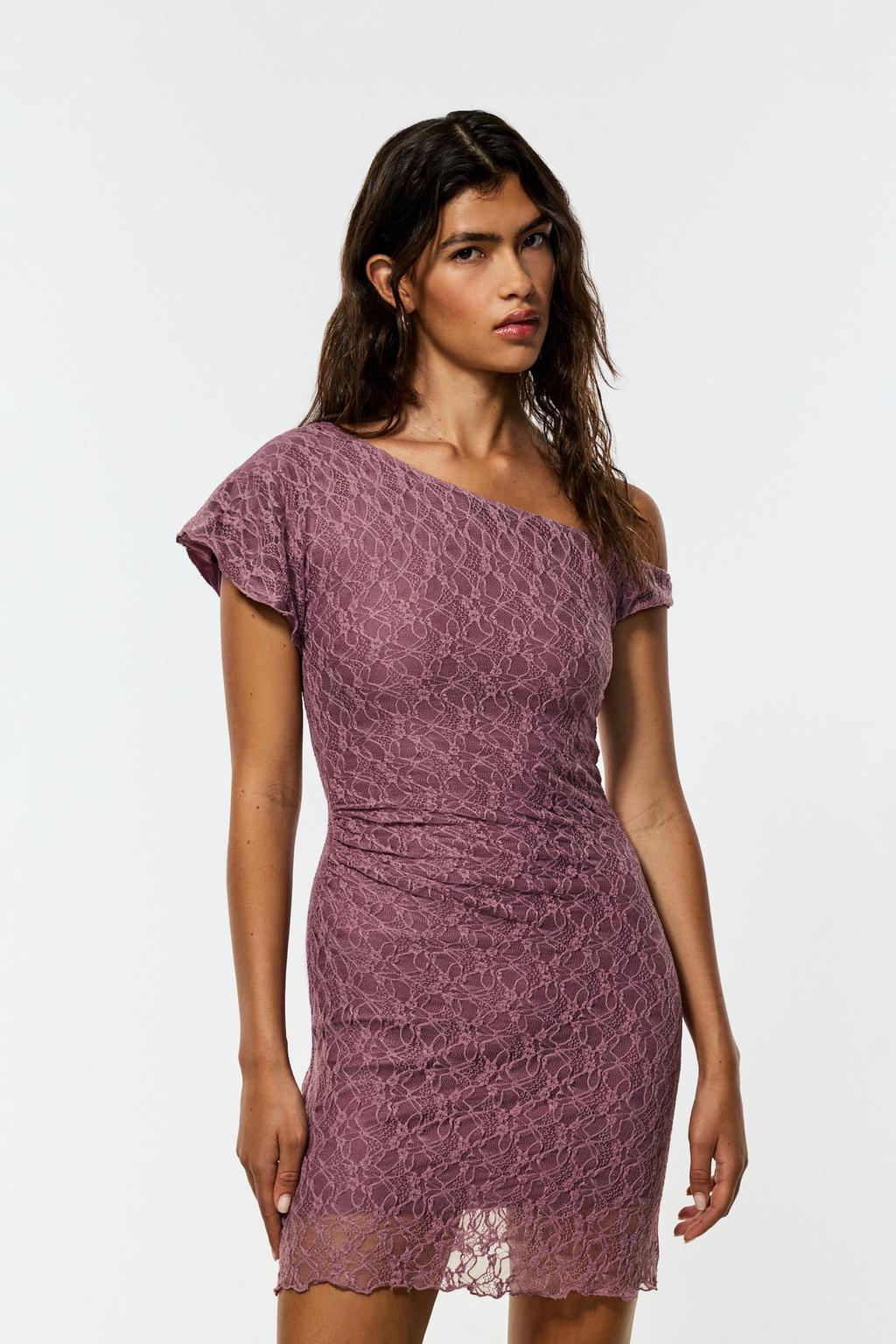 Asymmetric lace dress