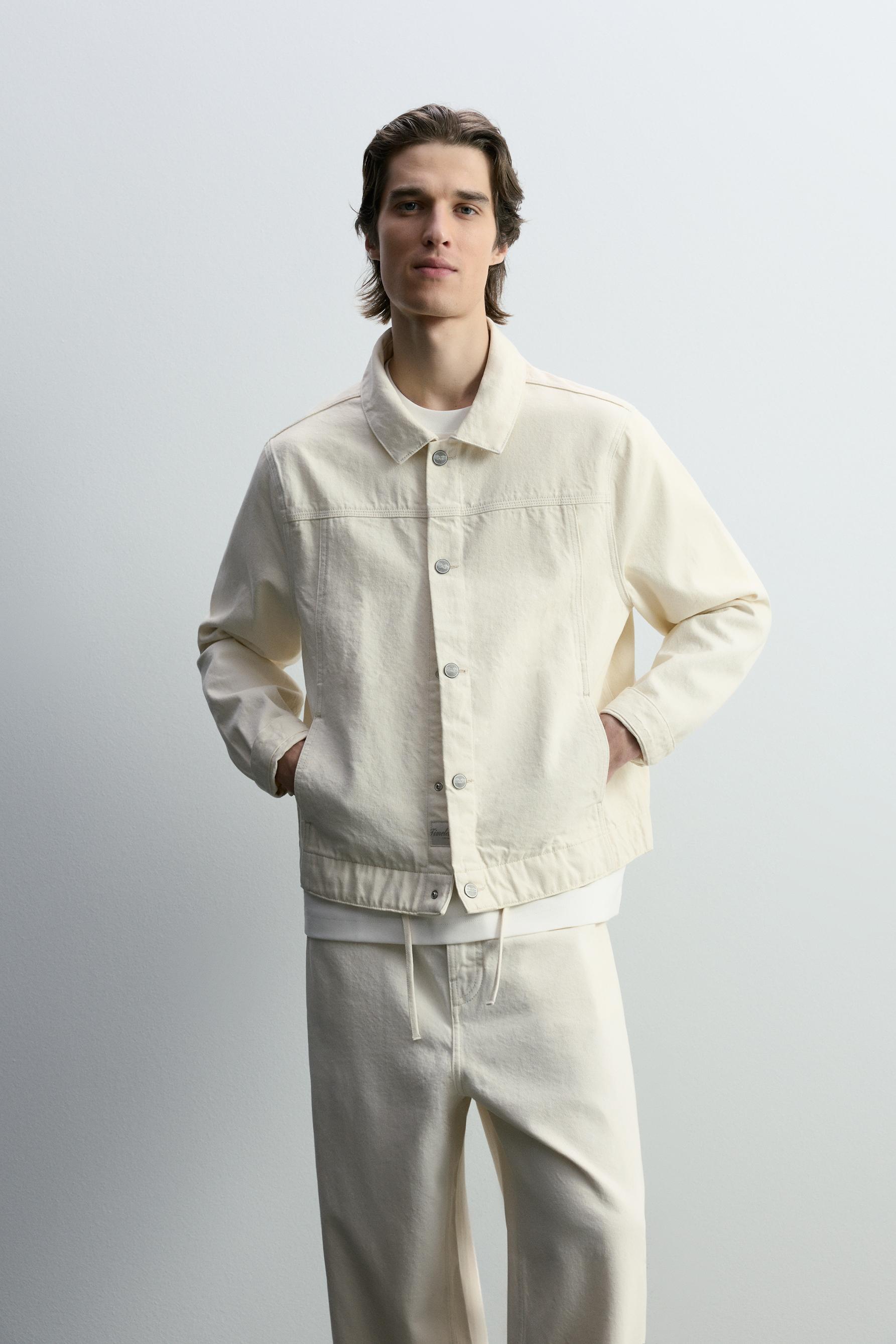 Cazadora denim boxy cordón