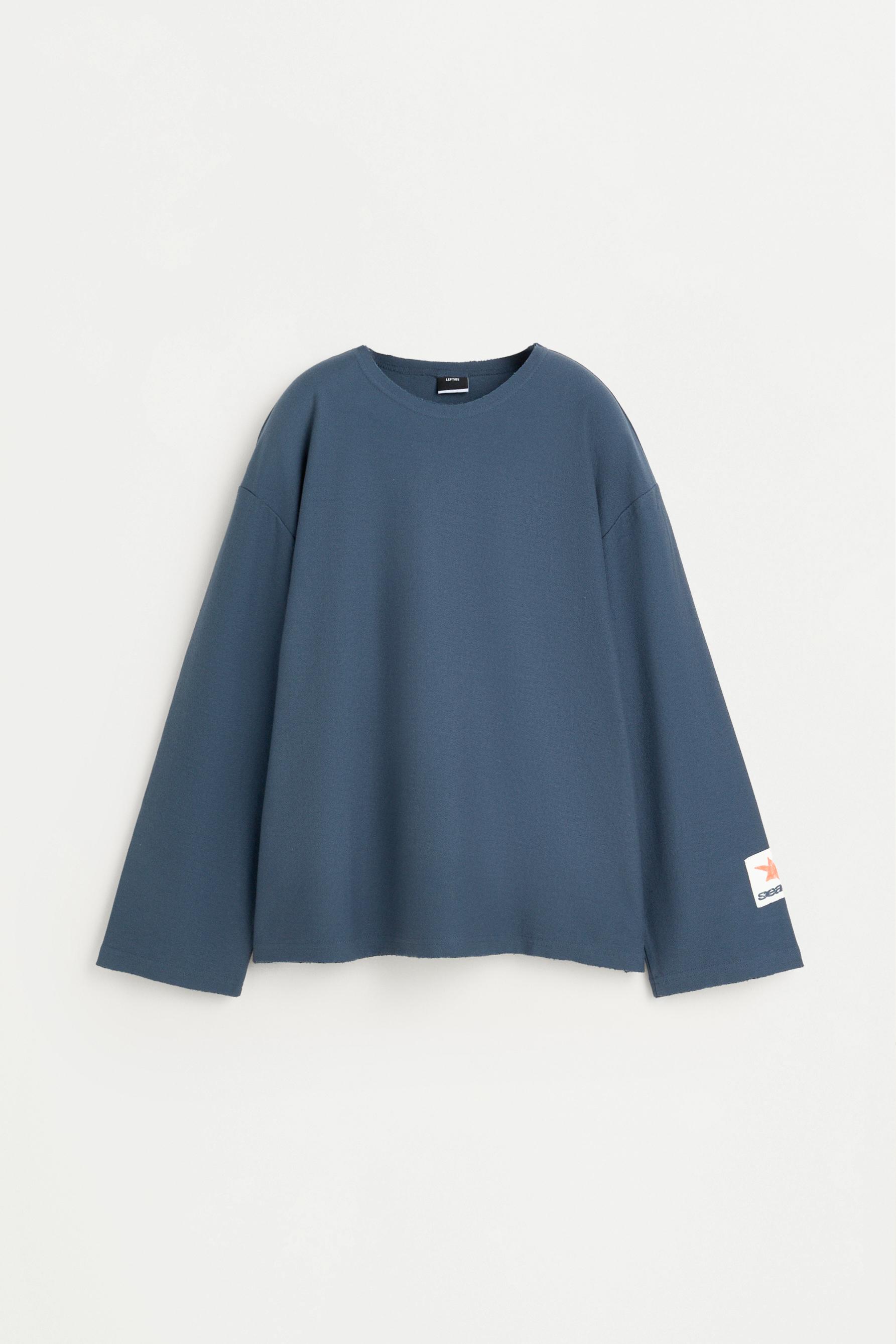 Textured patch T-shirt — FADED BLUE
