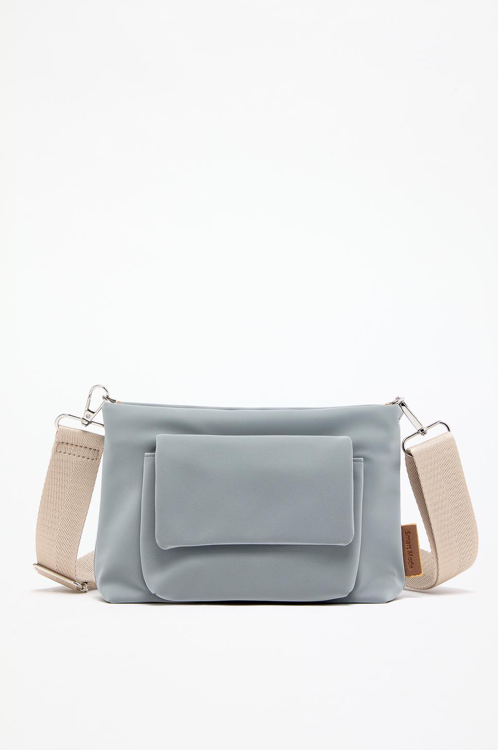 Soft-touch crossbody bag with pocket