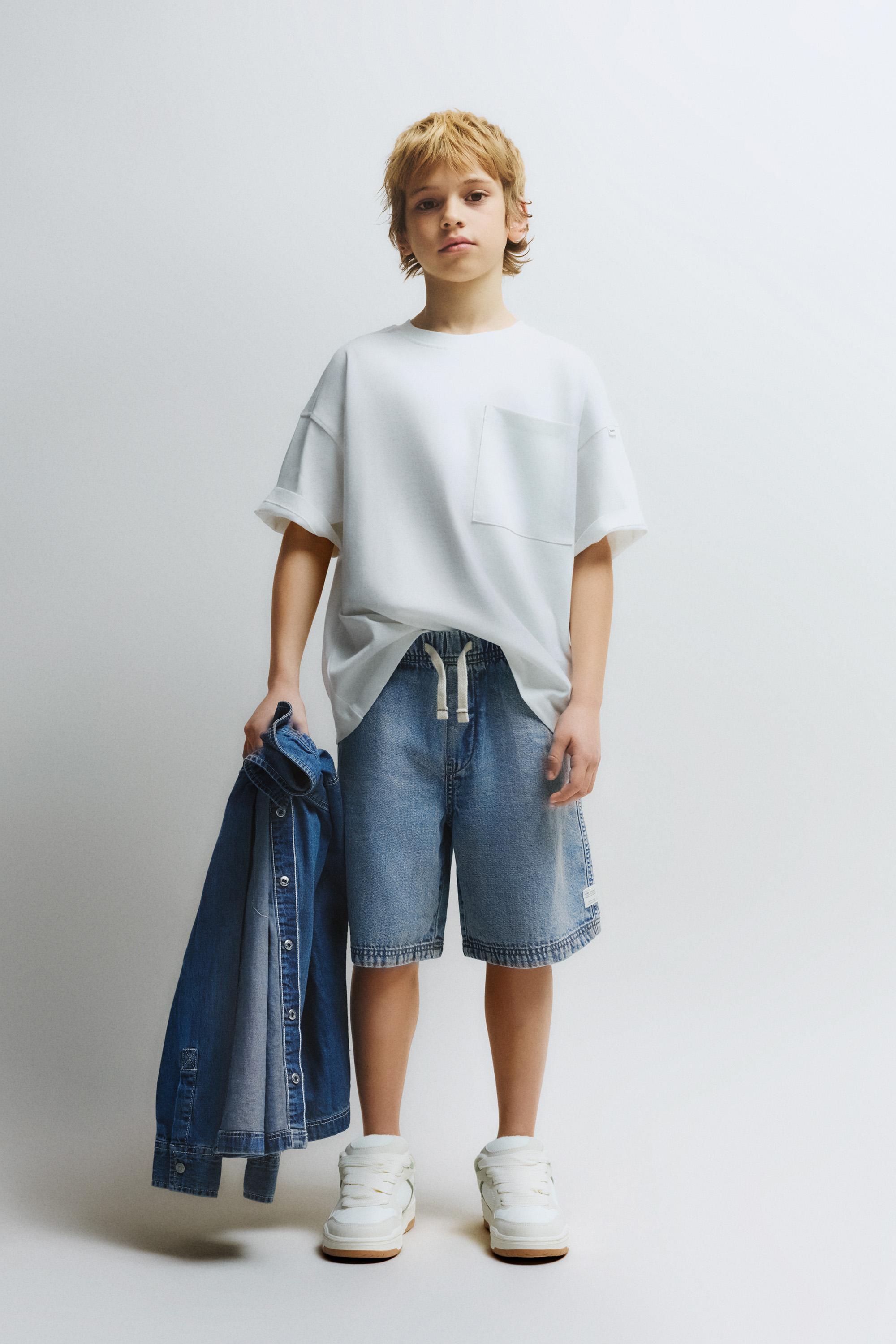 Denim jogger Bermuda shorts — INDIGO