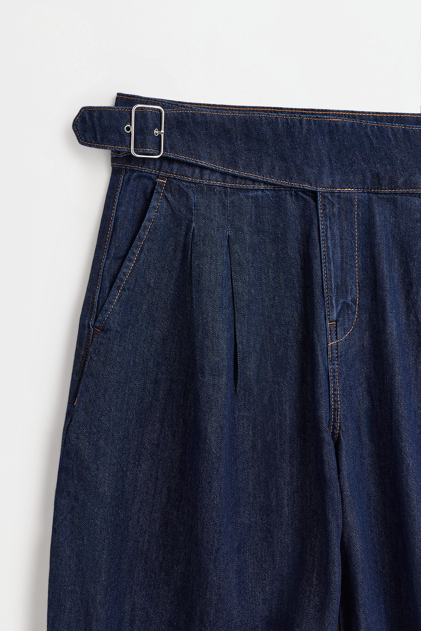 Sarouel trousers with buckle — NAVY
