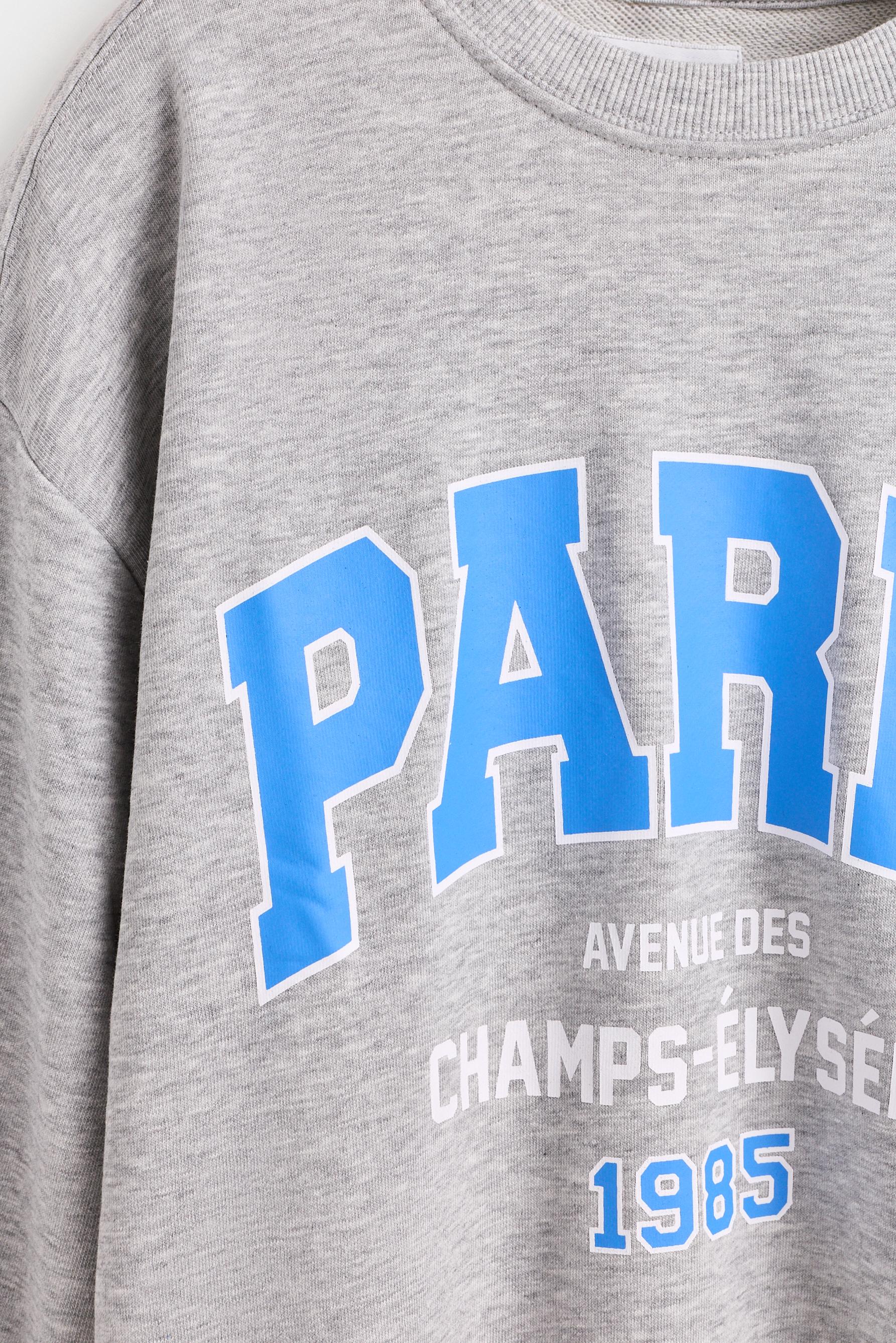 Printed sweatshirt — GREY MARL