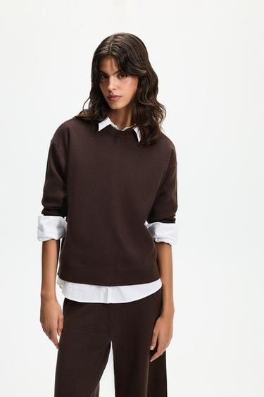 Basic sweater — DARK BROWN 1
