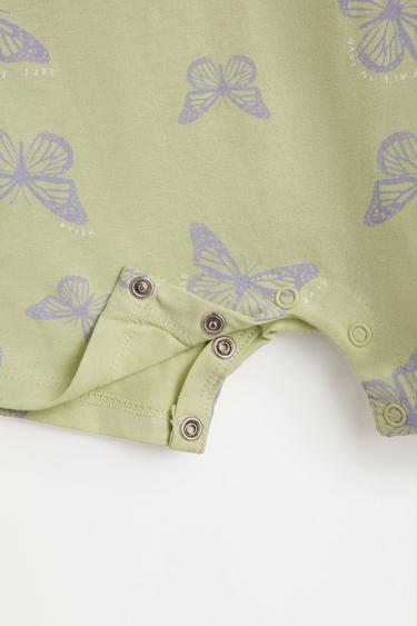 Short printed sleepsuit — PALE KHAKI 4