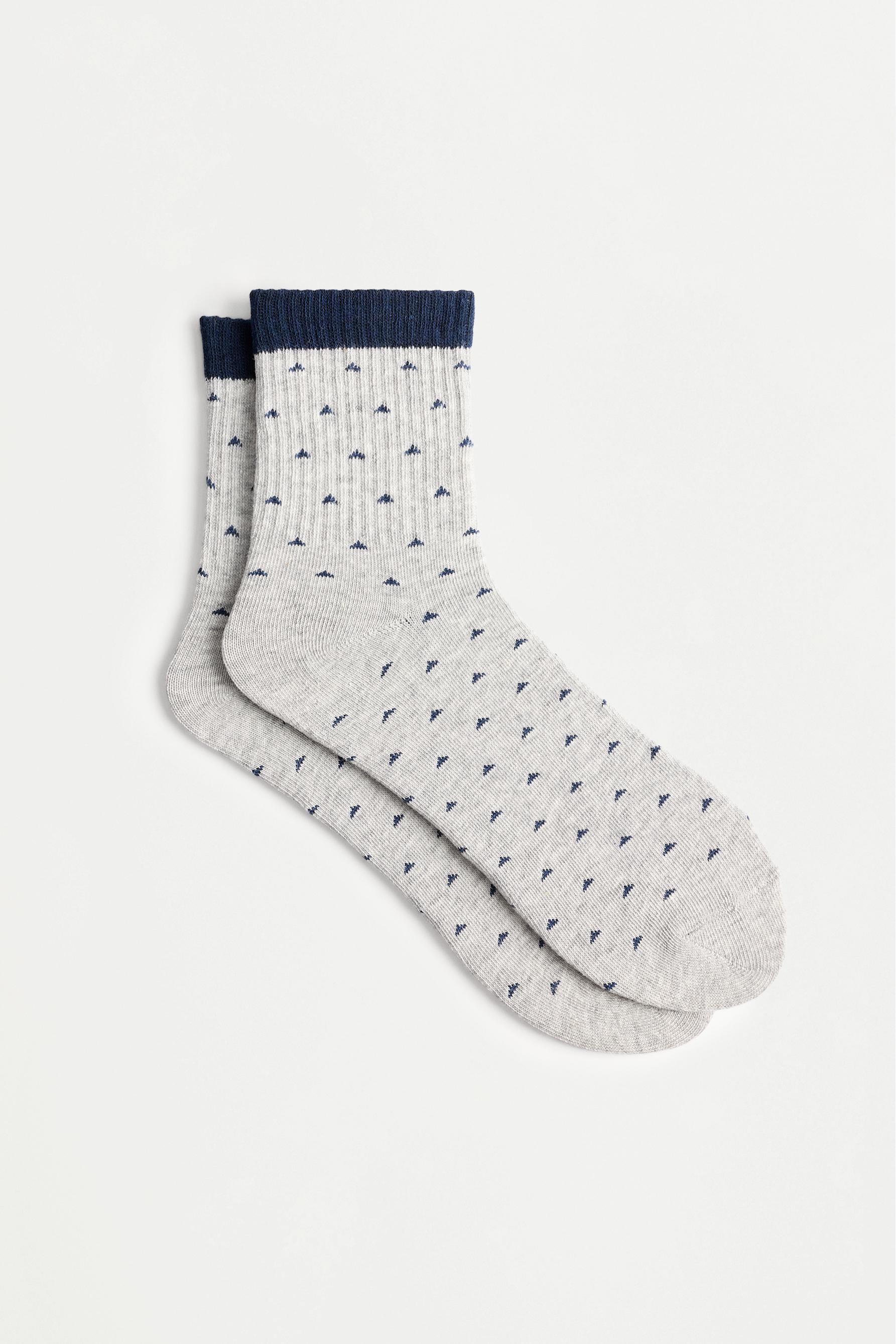 4-pack of contrast long ankle socks — ECRU