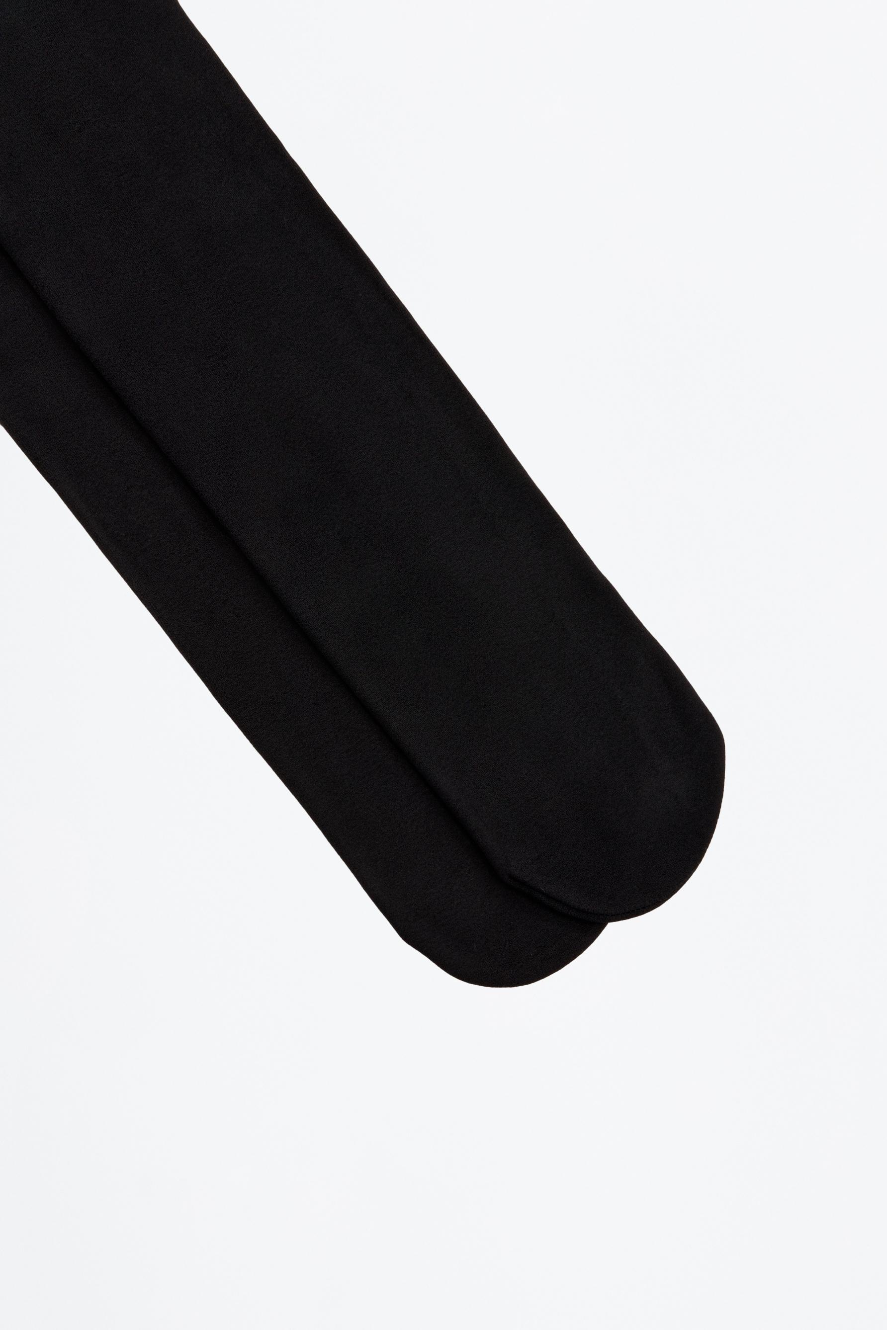 120 den fleece tights — BLACK