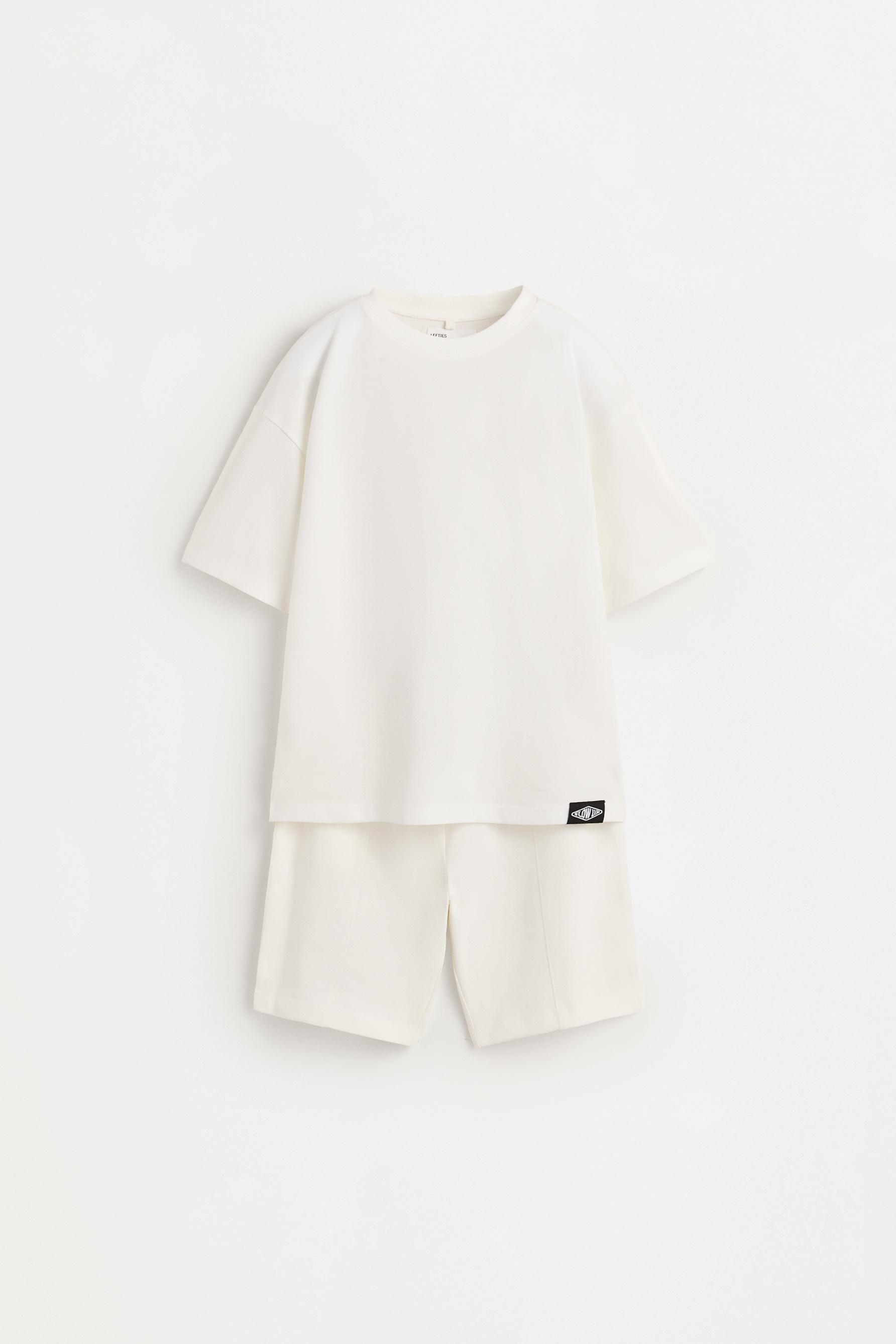 Piqué T-shirt and Bermuda shorts set — OFF WHITE