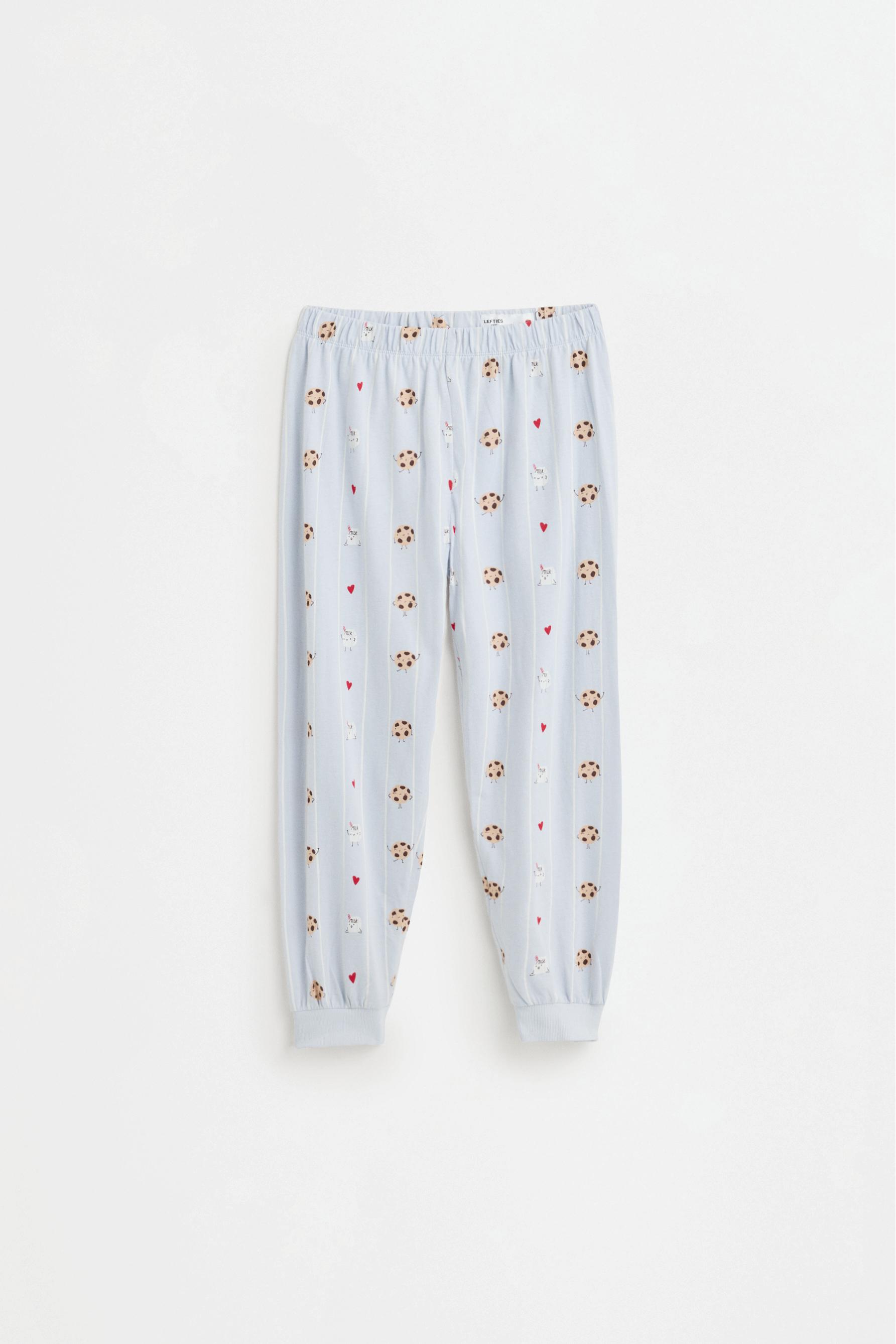 Cherry print pyjamas — PALE BLUE