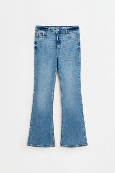 High-waist basic bell bottom jeans — INDIGO 6