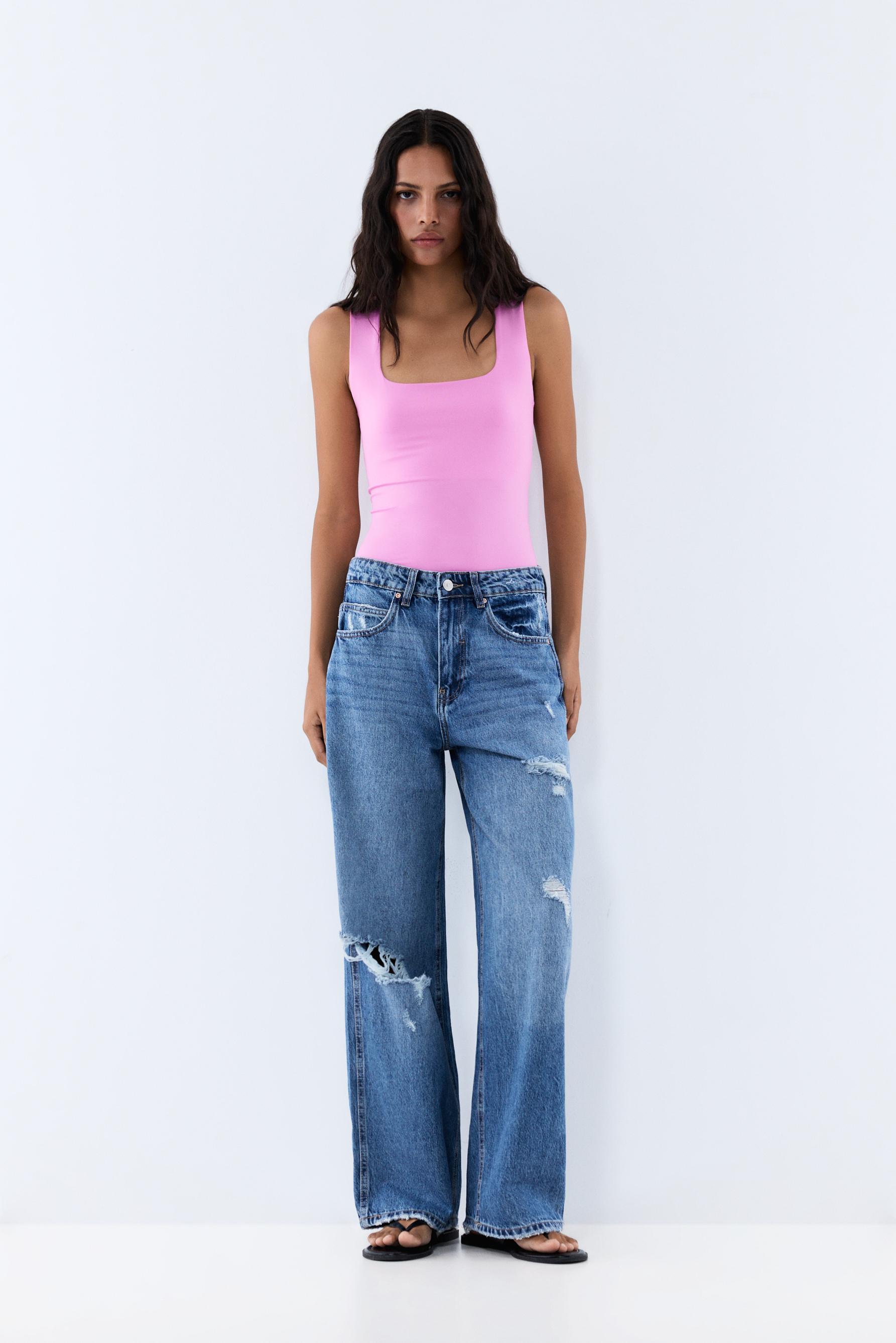 Polyamide T-shirt with wide straps — FUCHSIA