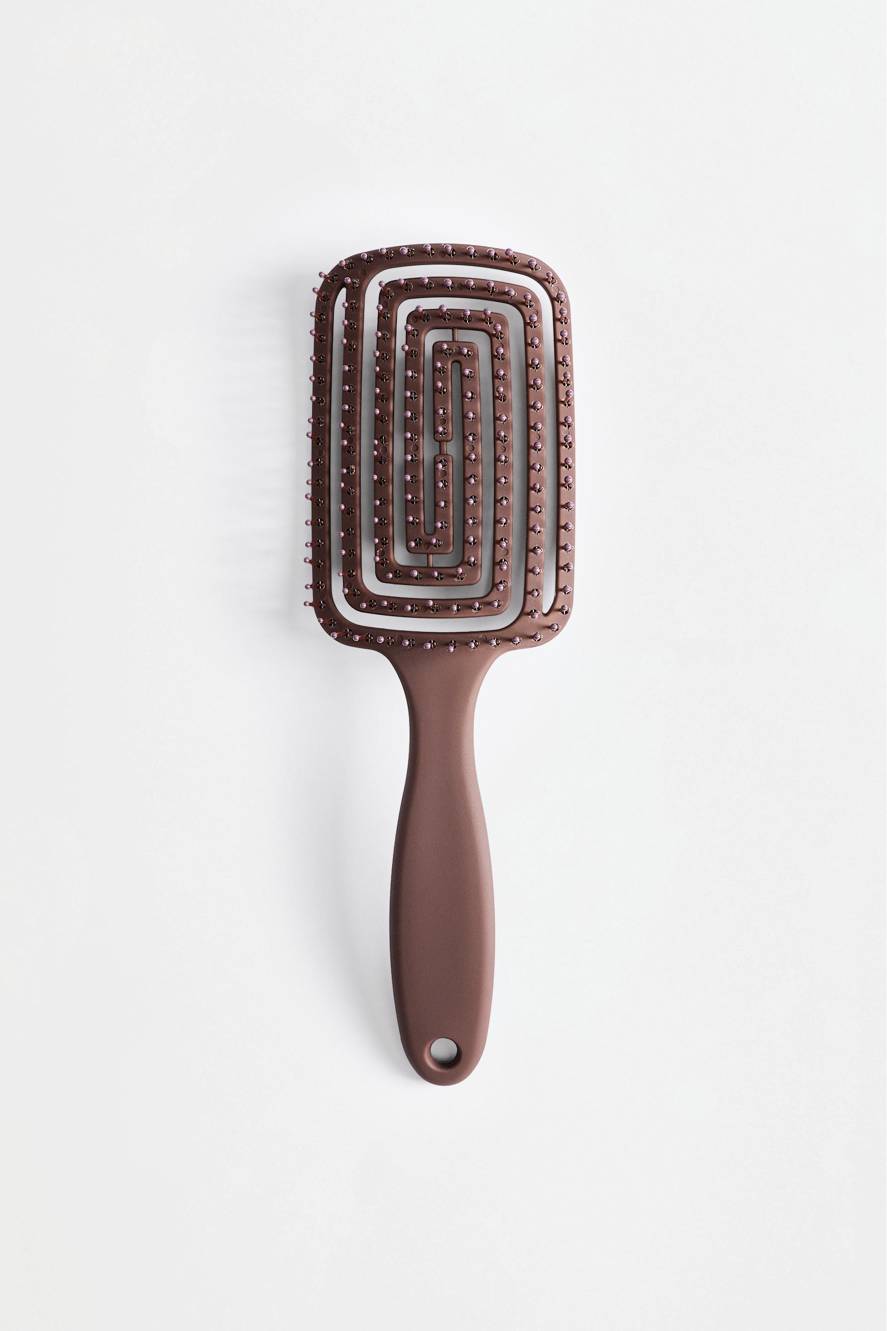 Square vented hair brush — BROWN