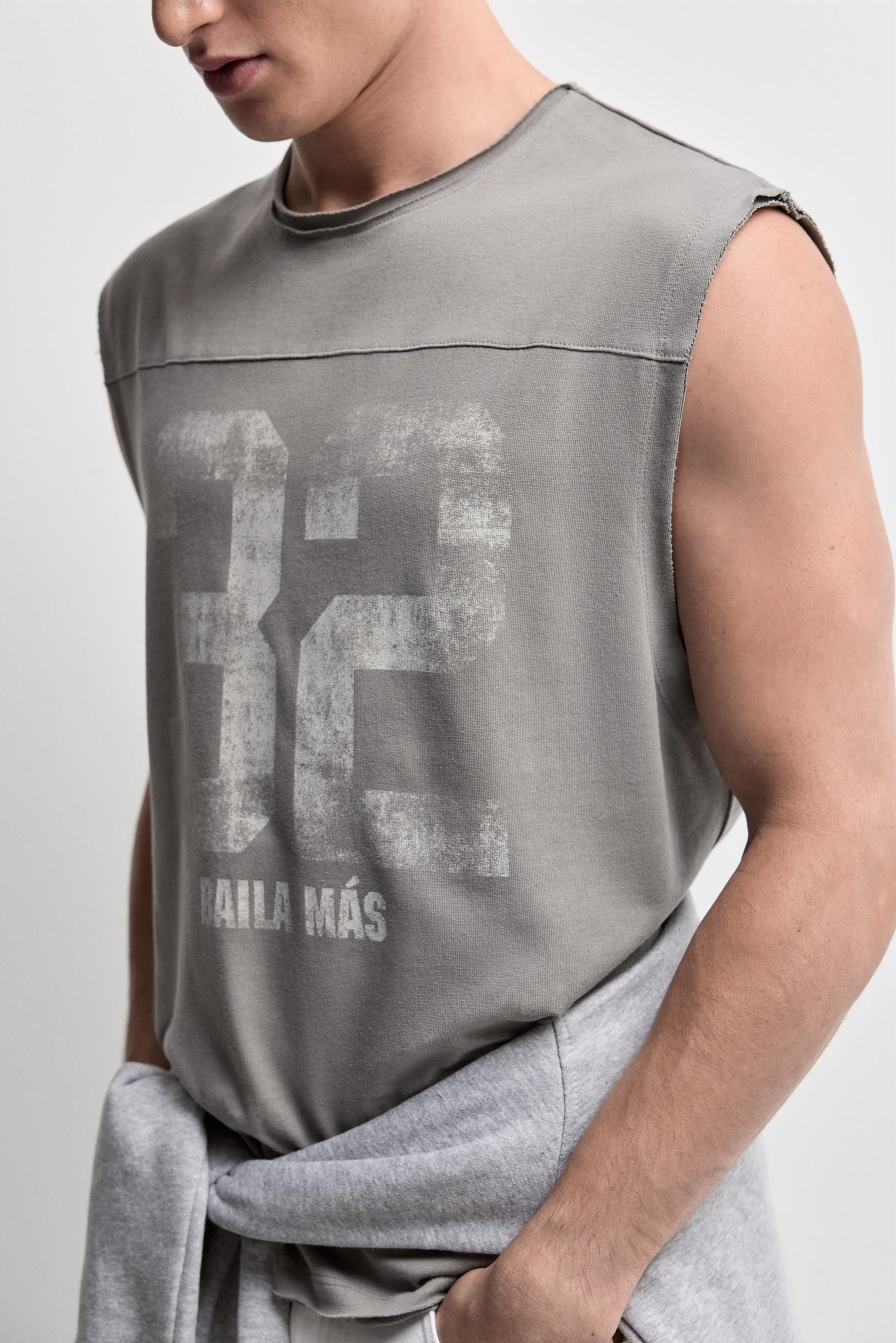 Faded effect printed sleeveless T-shirt — ASH