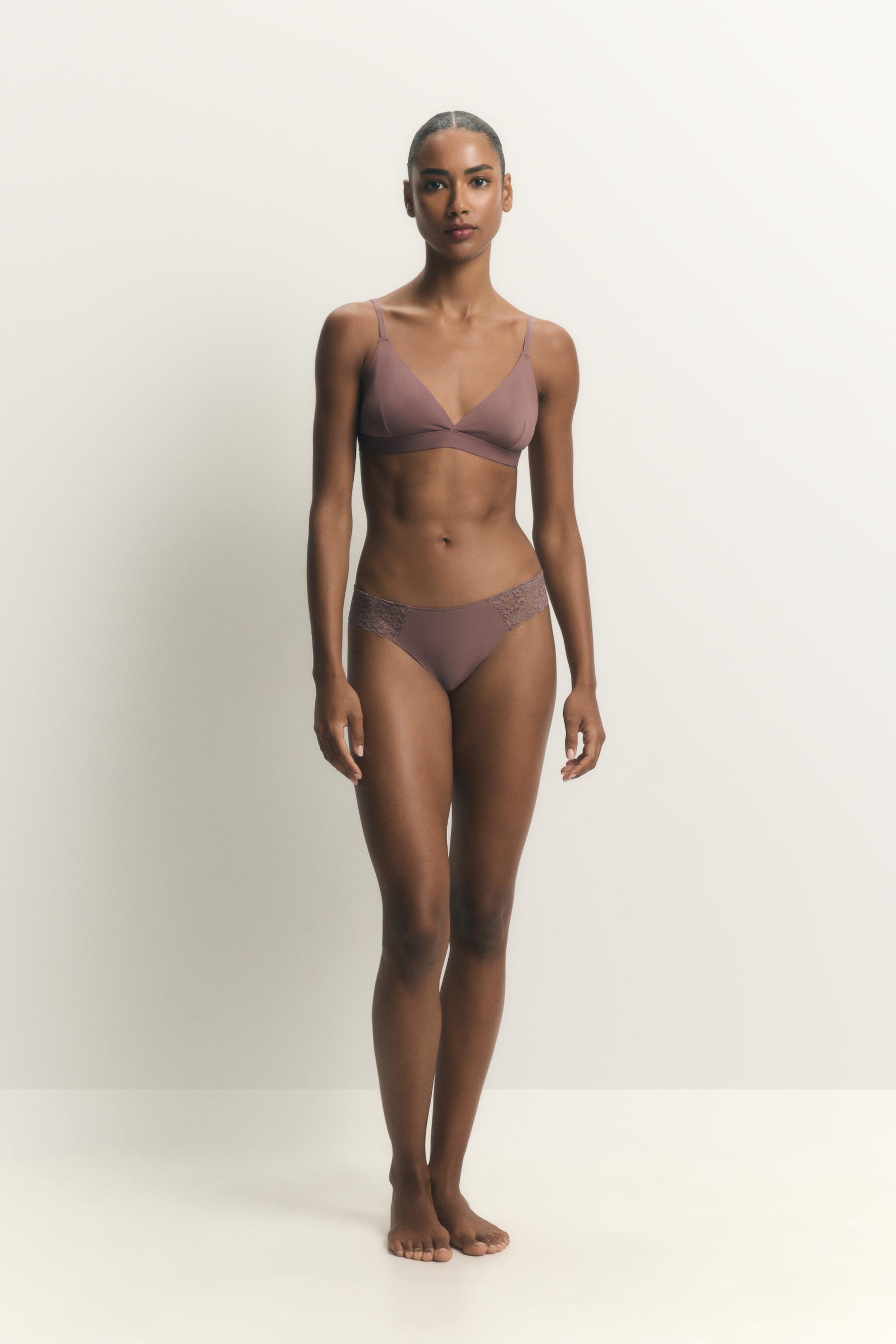 Pack de 3 braguitas brasileñas de microfibra con encaje