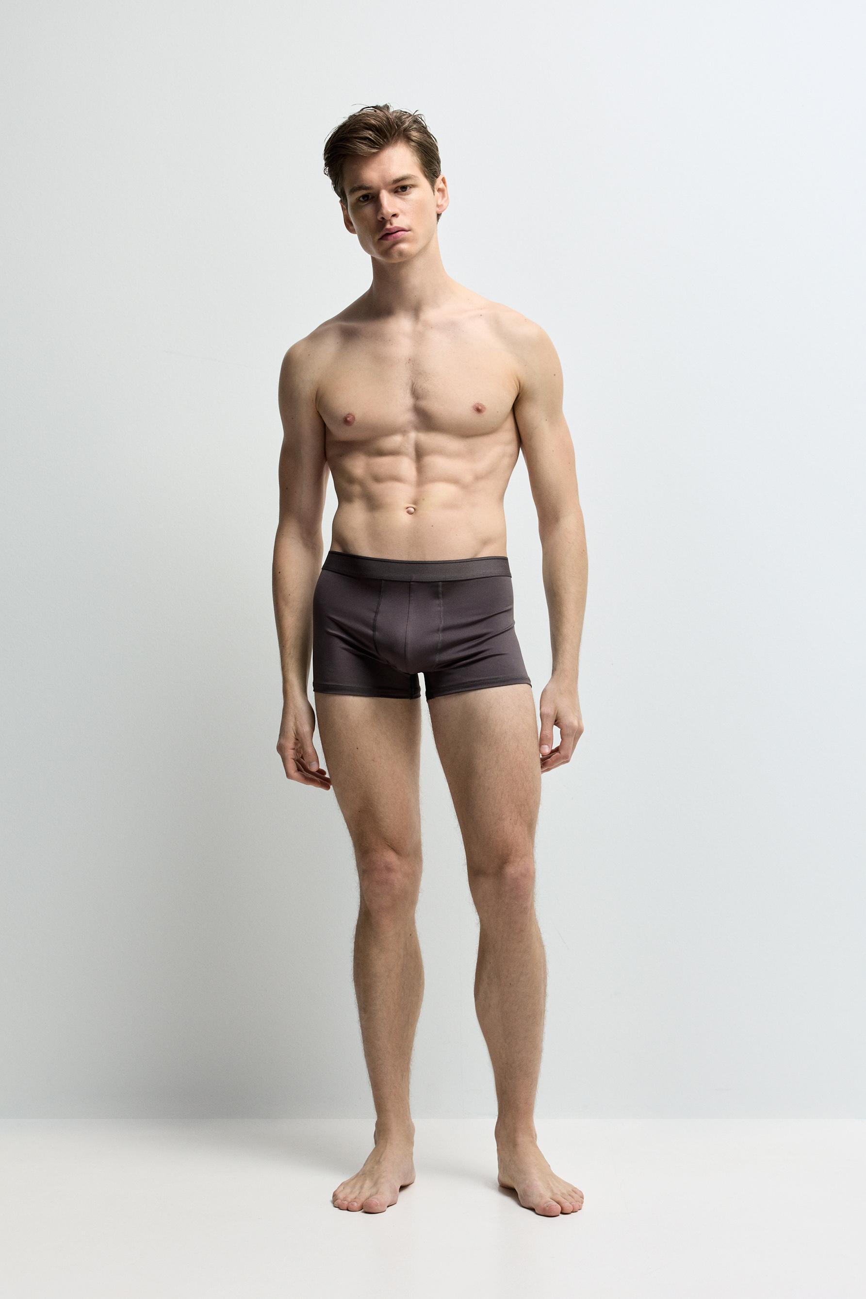 Microfibre boxers (Pack 3) — BROWN