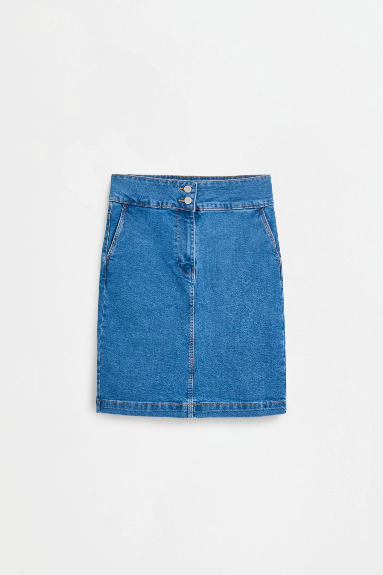 Denim pencil skirt — INDIGO