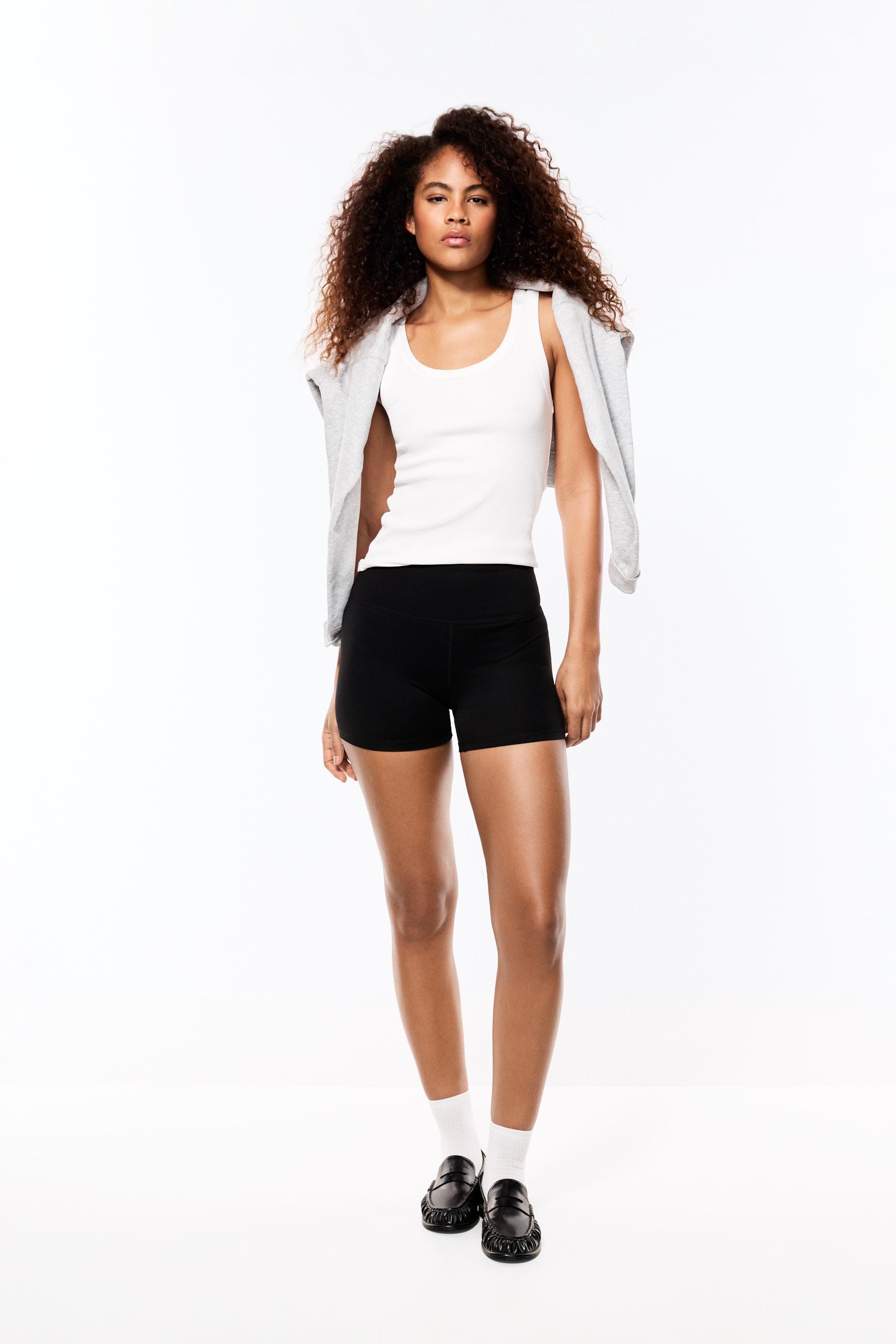 Basic sports hot pants — BLACK