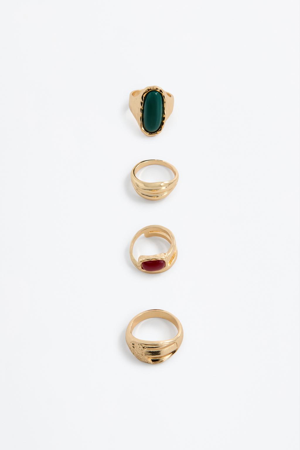 Pack 4 anillos combinados