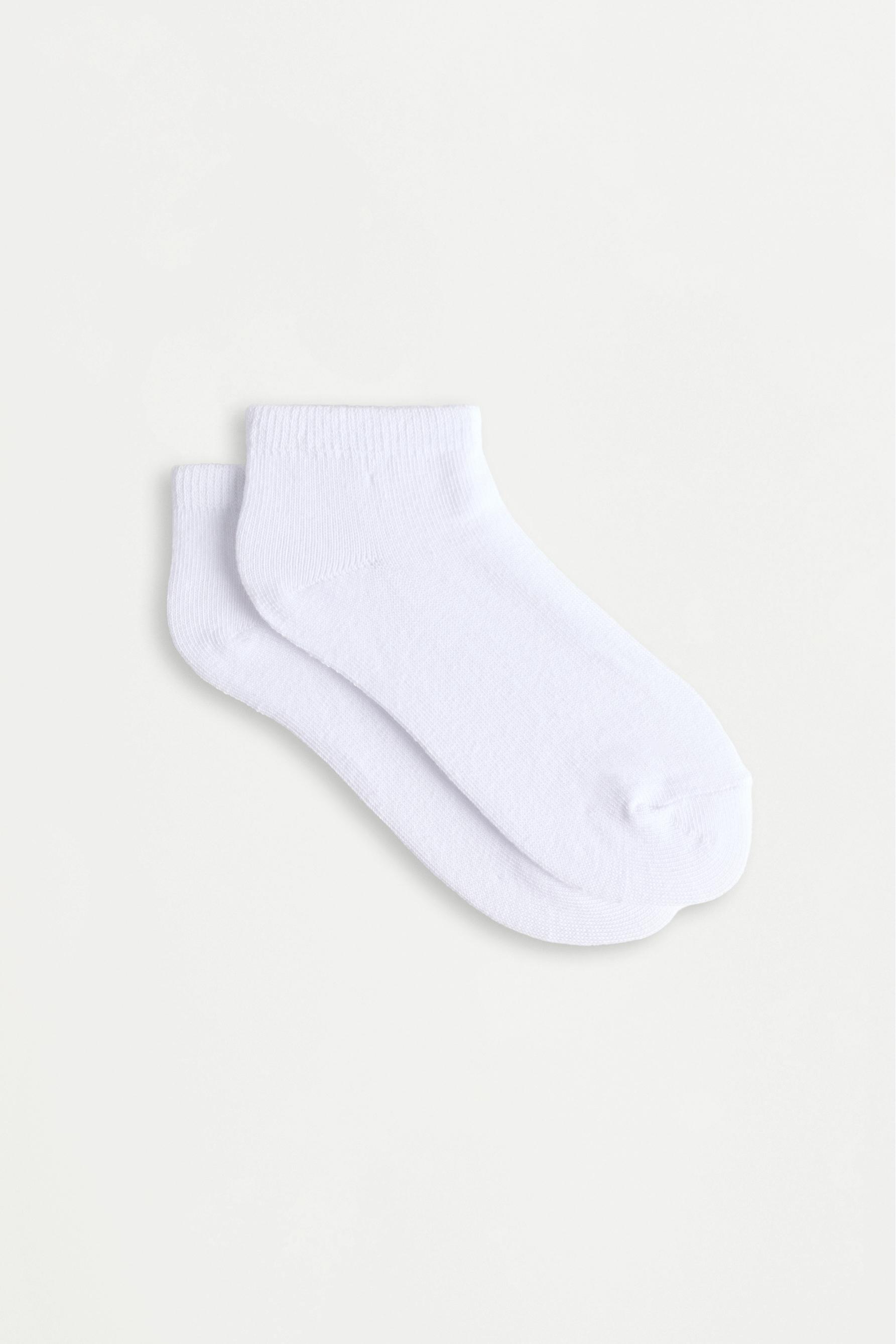 Plain ankle socks (Pack 10) — WHITE