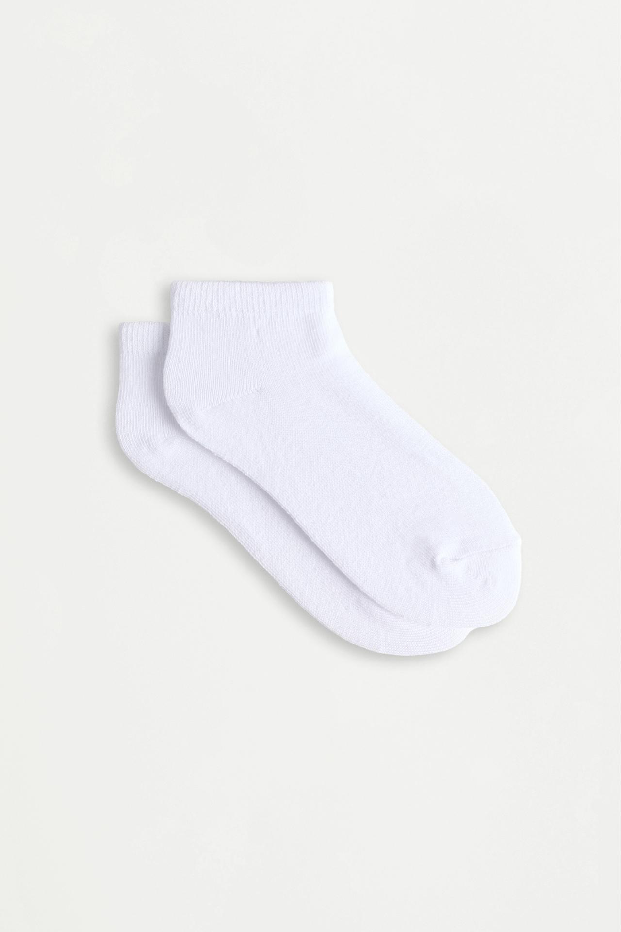 Plain ankle socks (Pack 10) — WHITE