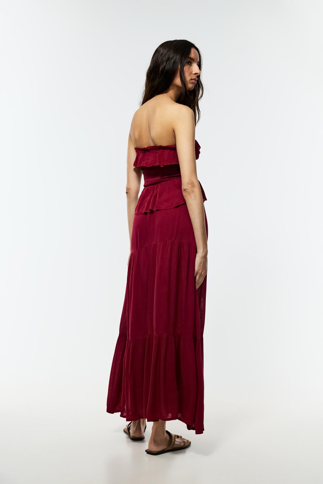 Basic textured midi skirt — MAROON
