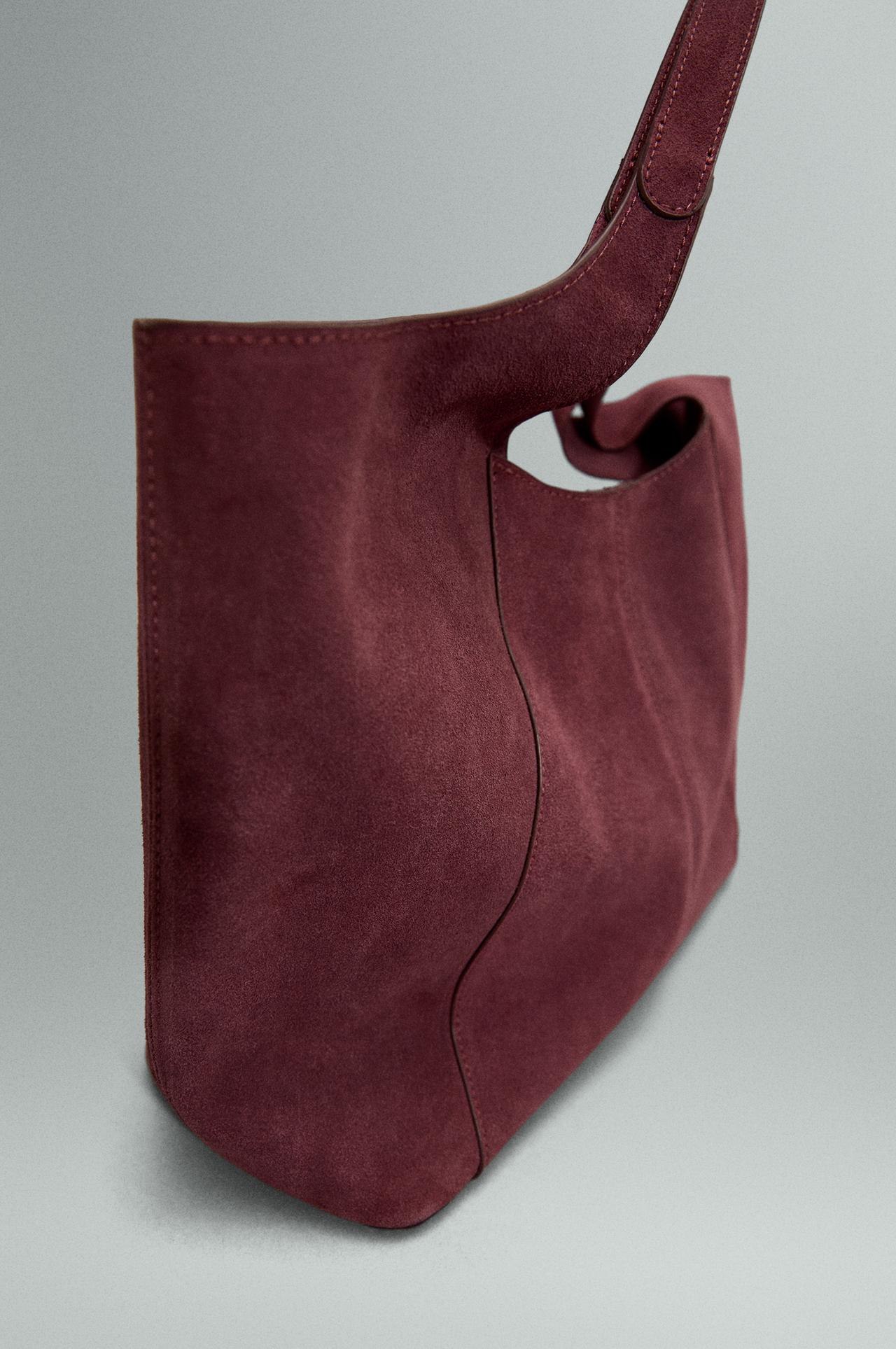 Reconstituted leather bag — BURGUNDY