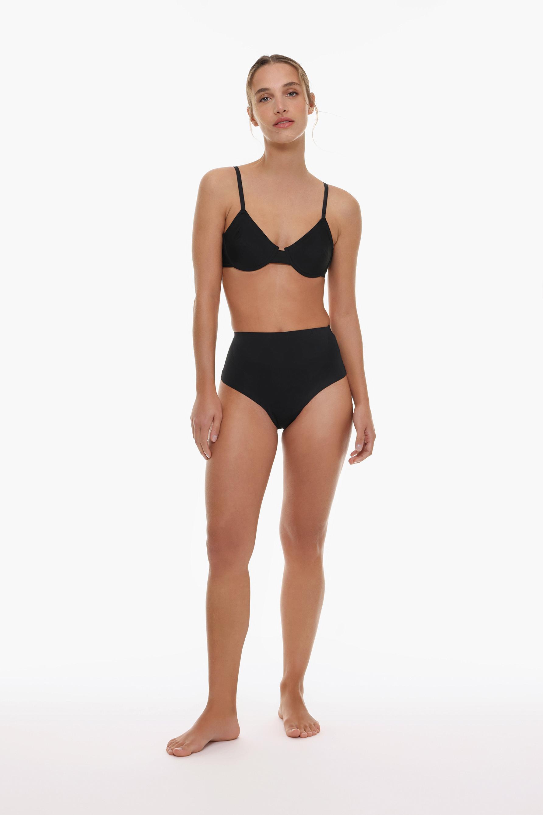 Microfibre shapewear thong — BLACK