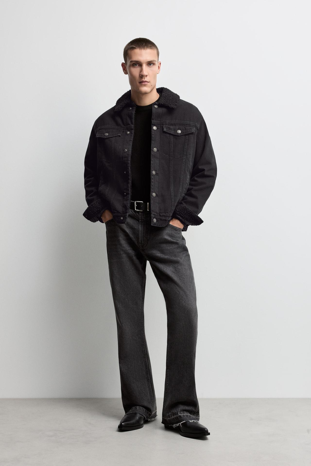 Shearling collar jacket — BLACK