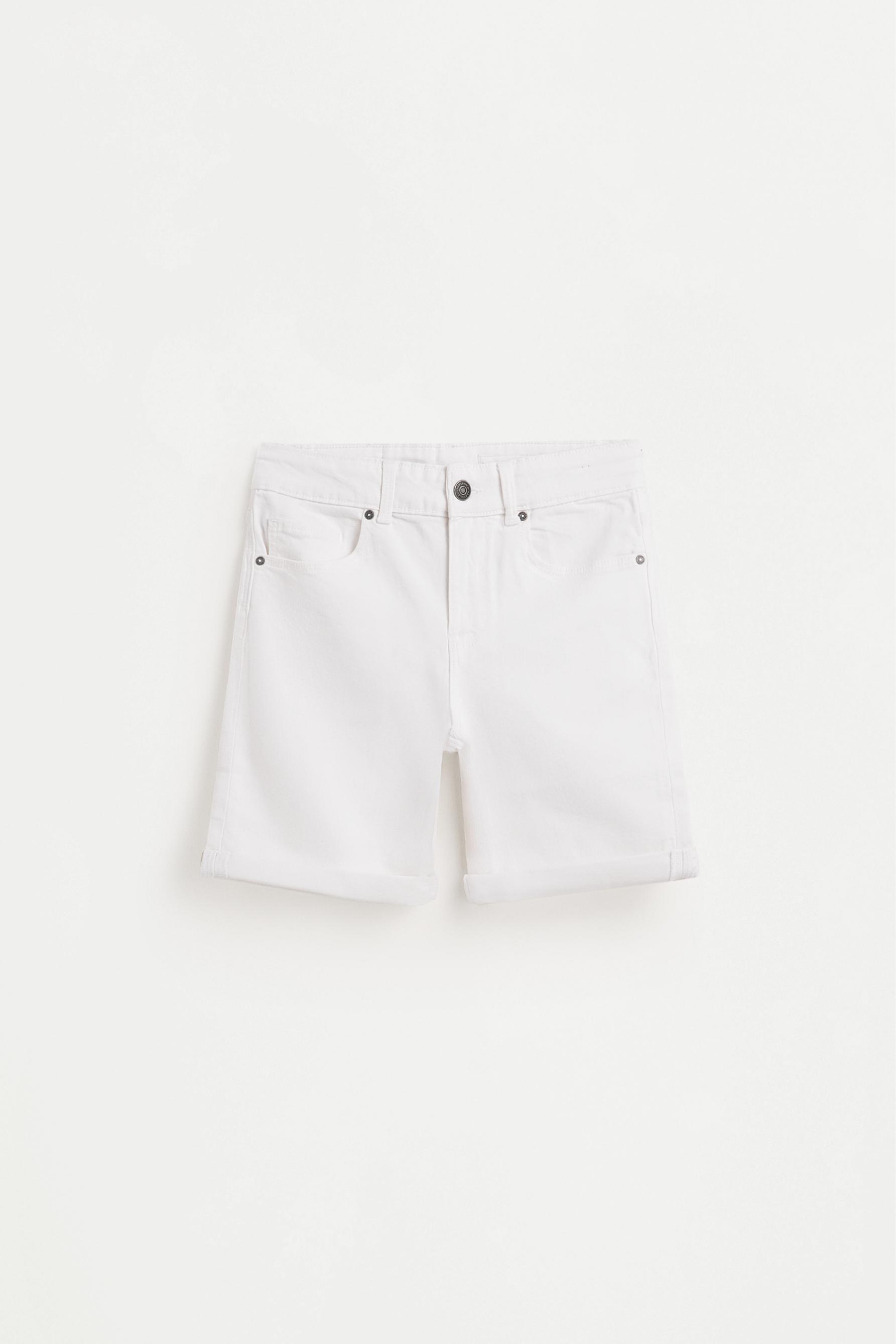 Slim comfort denim Bermuda shorts — WHITE