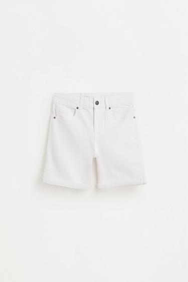 Slim comfort denim Bermuda shorts — WHITE 1