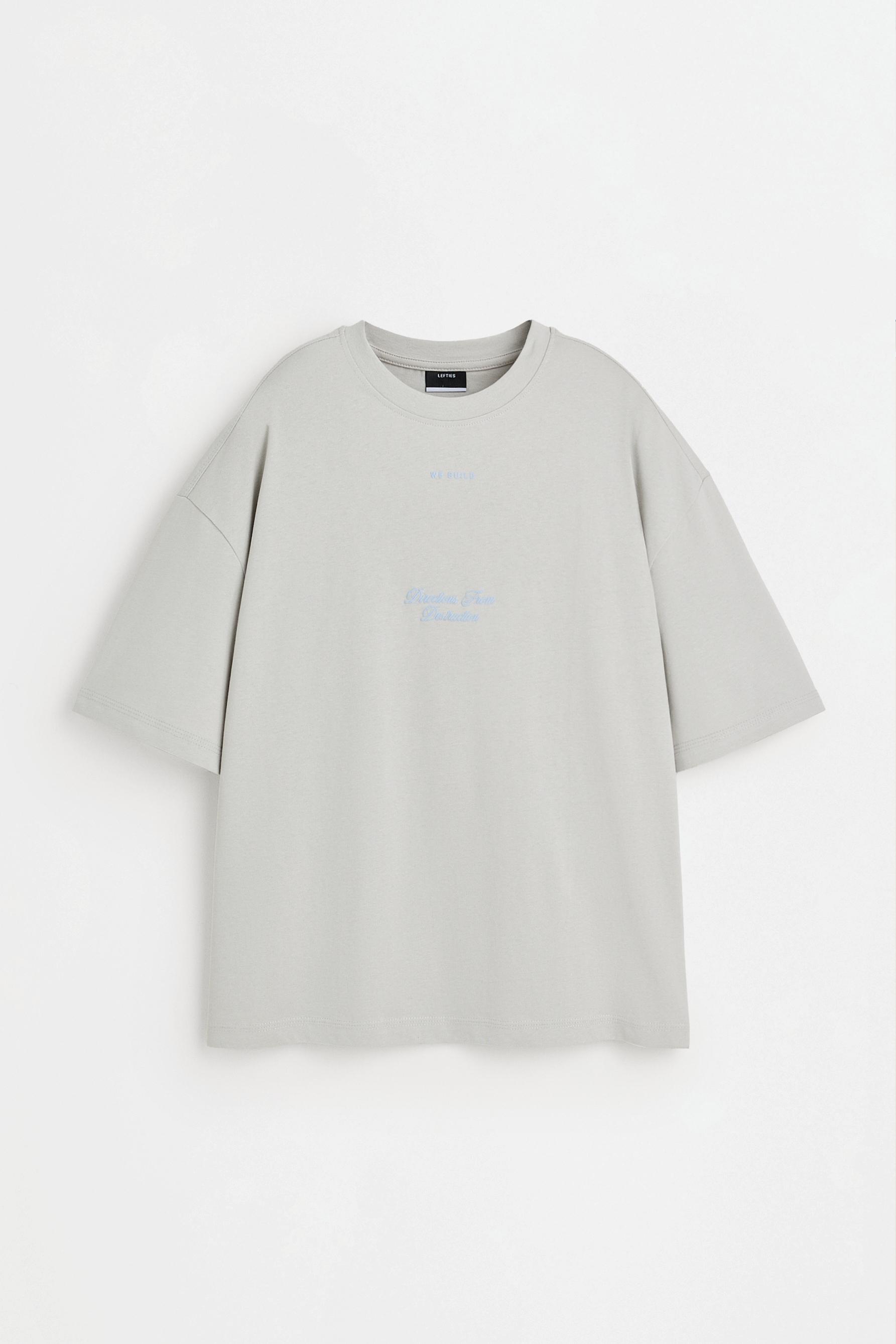 Oversize printed T-shirt — PALE GREY