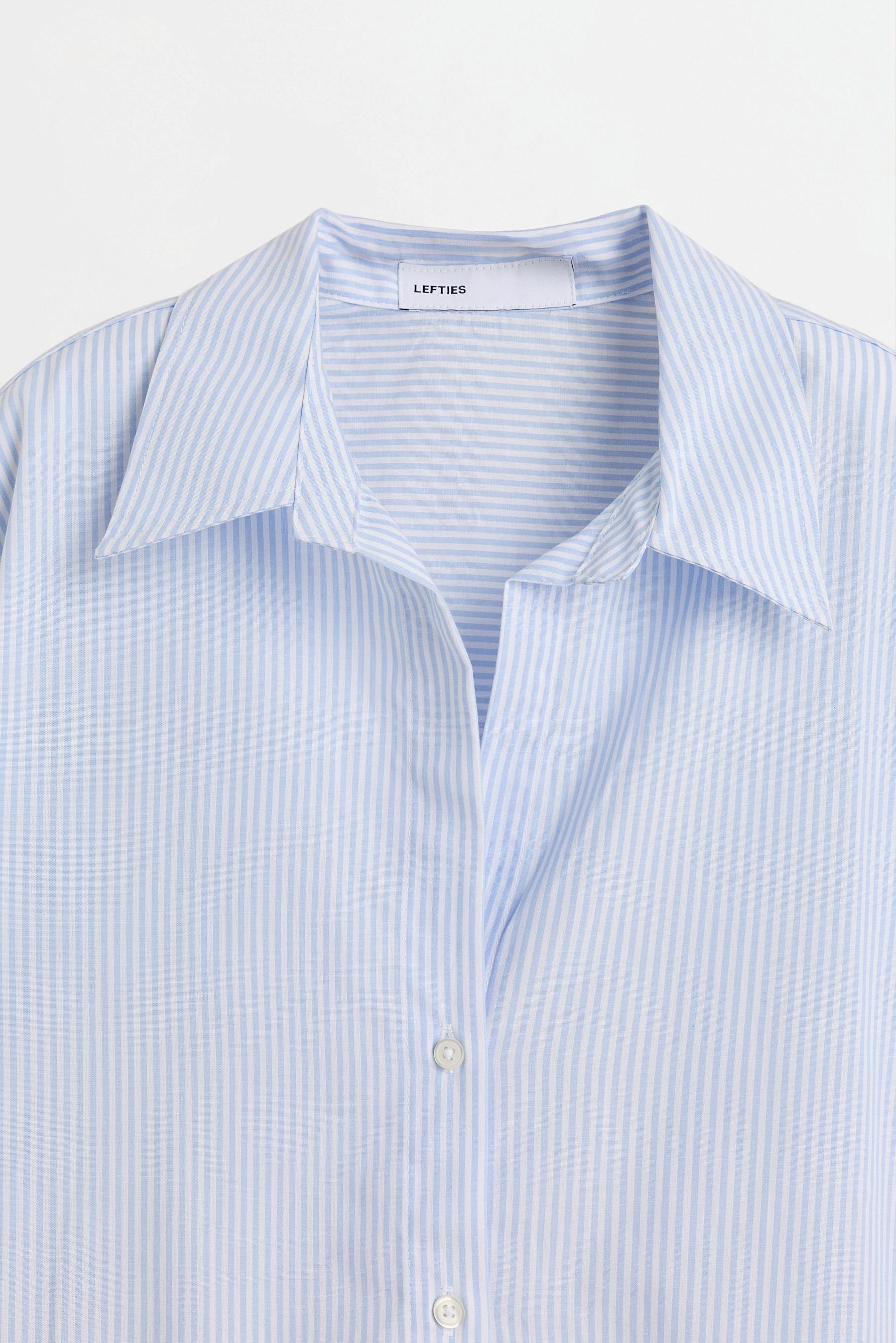 Striped poplin shirt — PASTEL BLUE