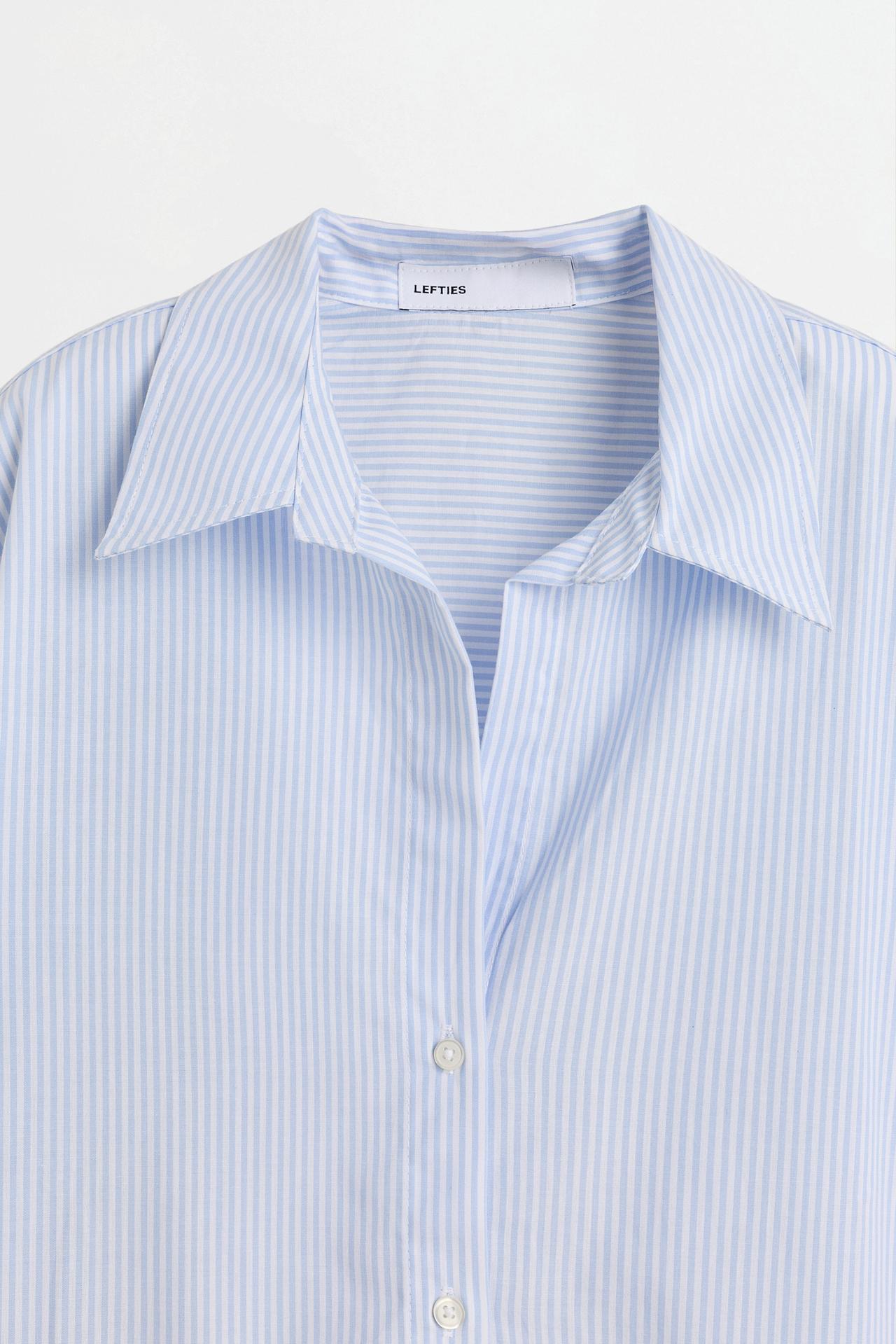 Striped poplin shirt — PASTEL BLUE