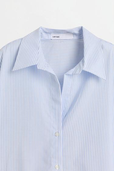Striped poplin shirt — PASTEL BLUE 7