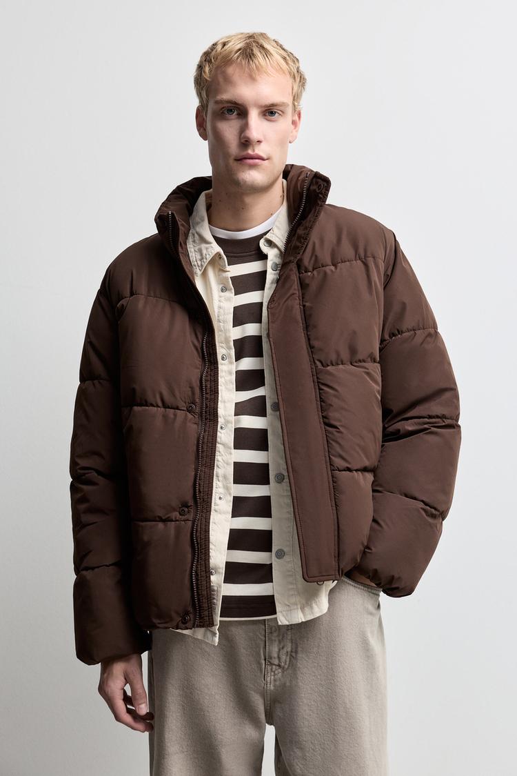 Quilted jacket — BROWN