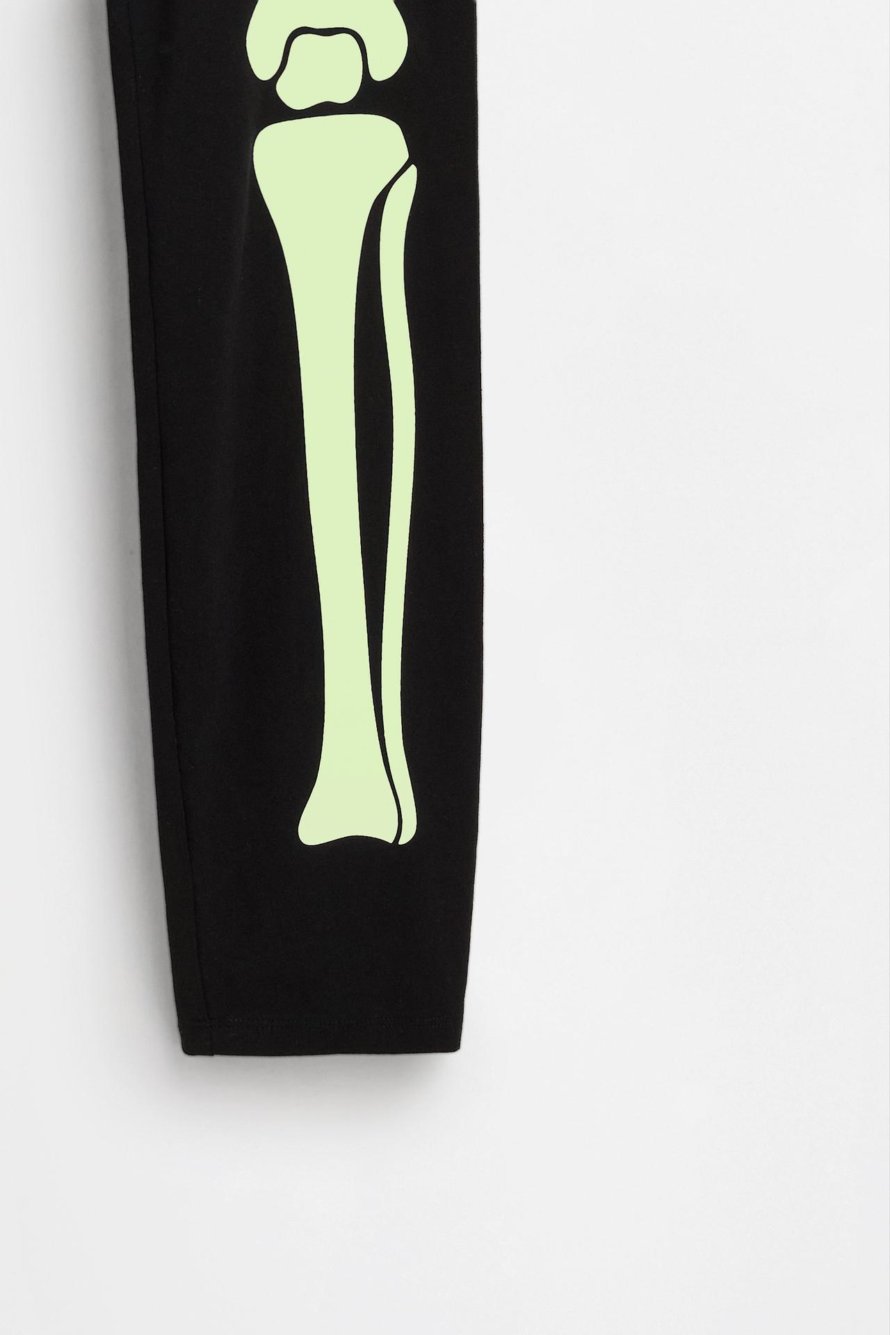 Girls' | Glow-in-the-dark skeleton pajamas — BLACK