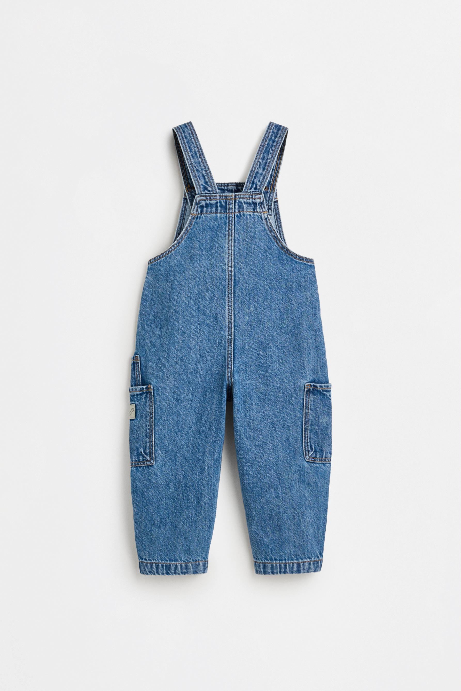 Denim cargo overalls — FADED BLUE